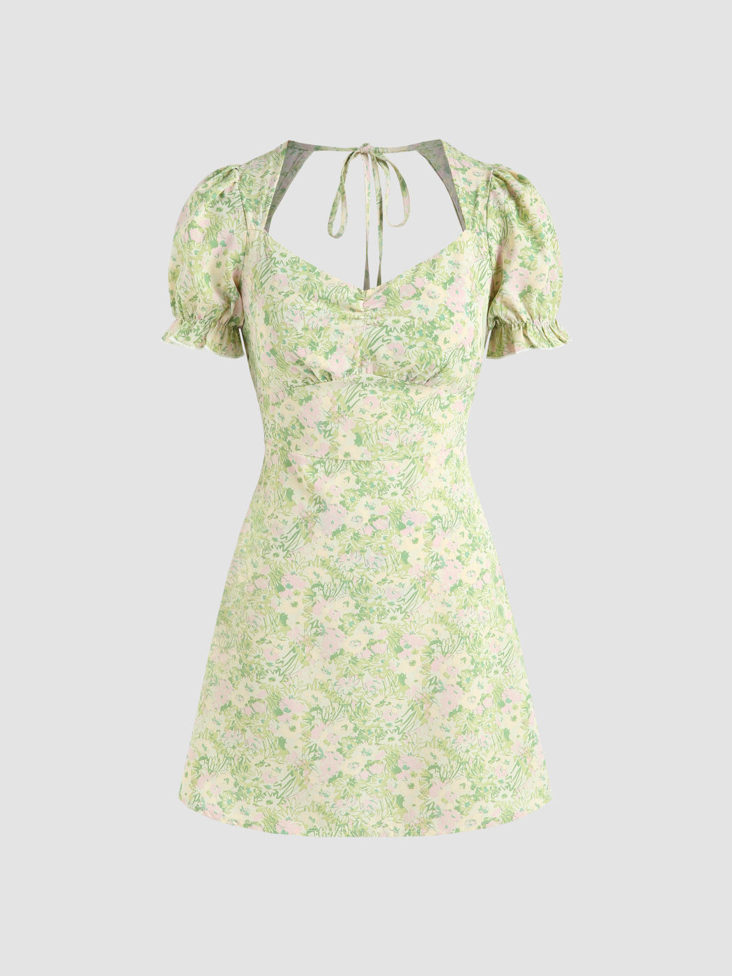 Hoco Dress Homecoming Floral Backless Mini Dress For Daily Casual Date ...