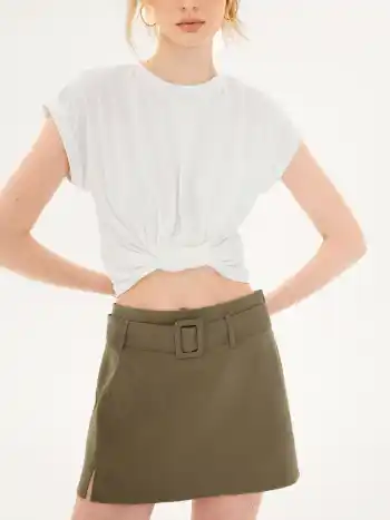 Geknotetes Unifarbenes Crop Top