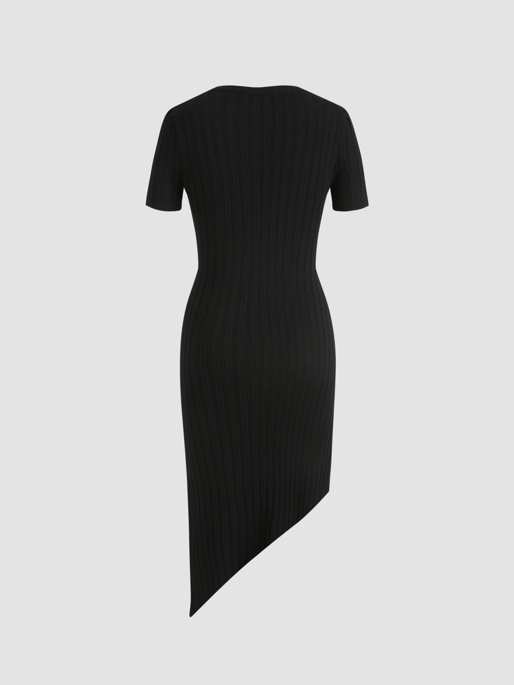 Gesprächsstarter ausgeschnittenes schwarzes Strickkleid