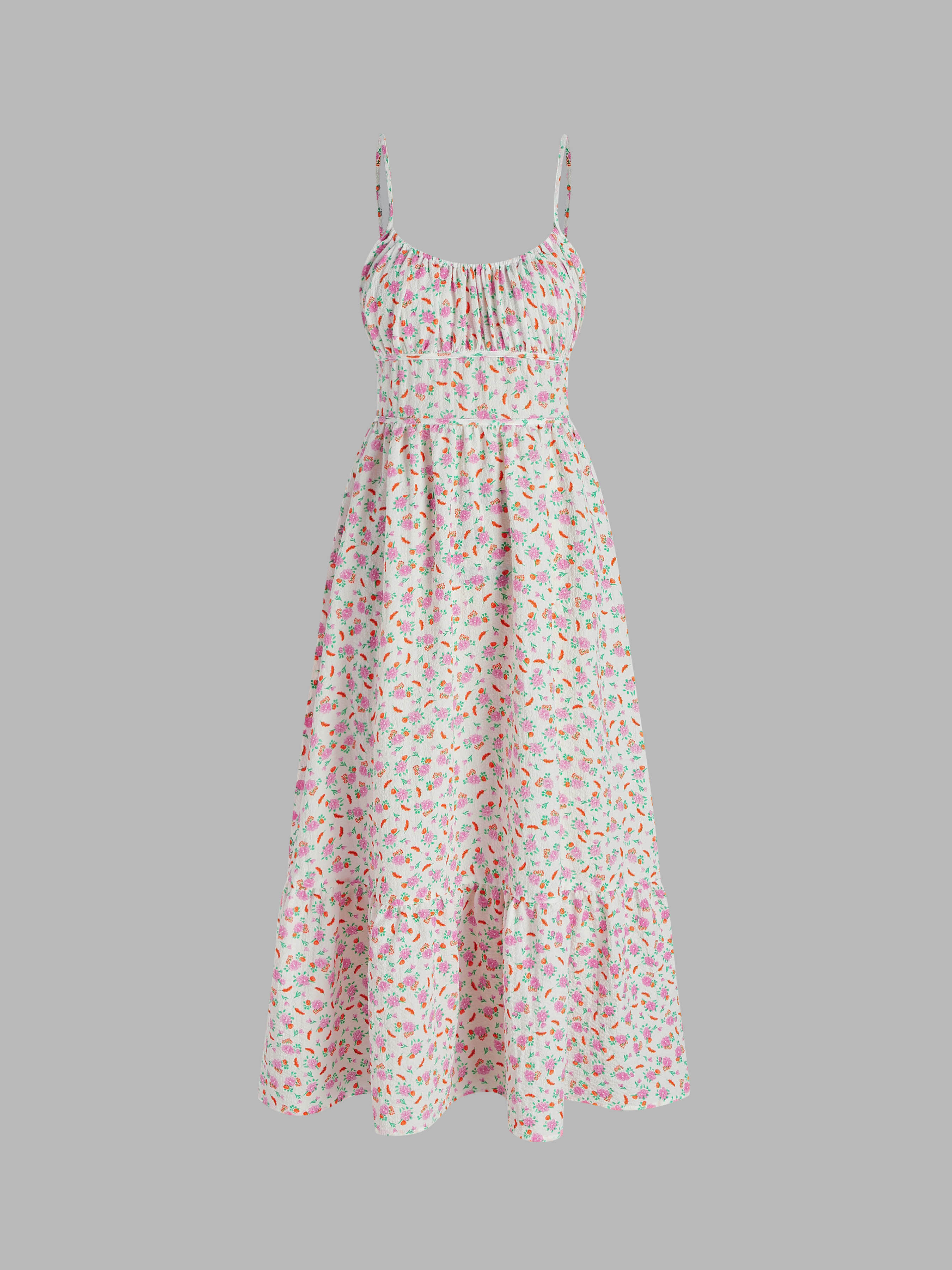 Floral Print Midi Dress - Cider