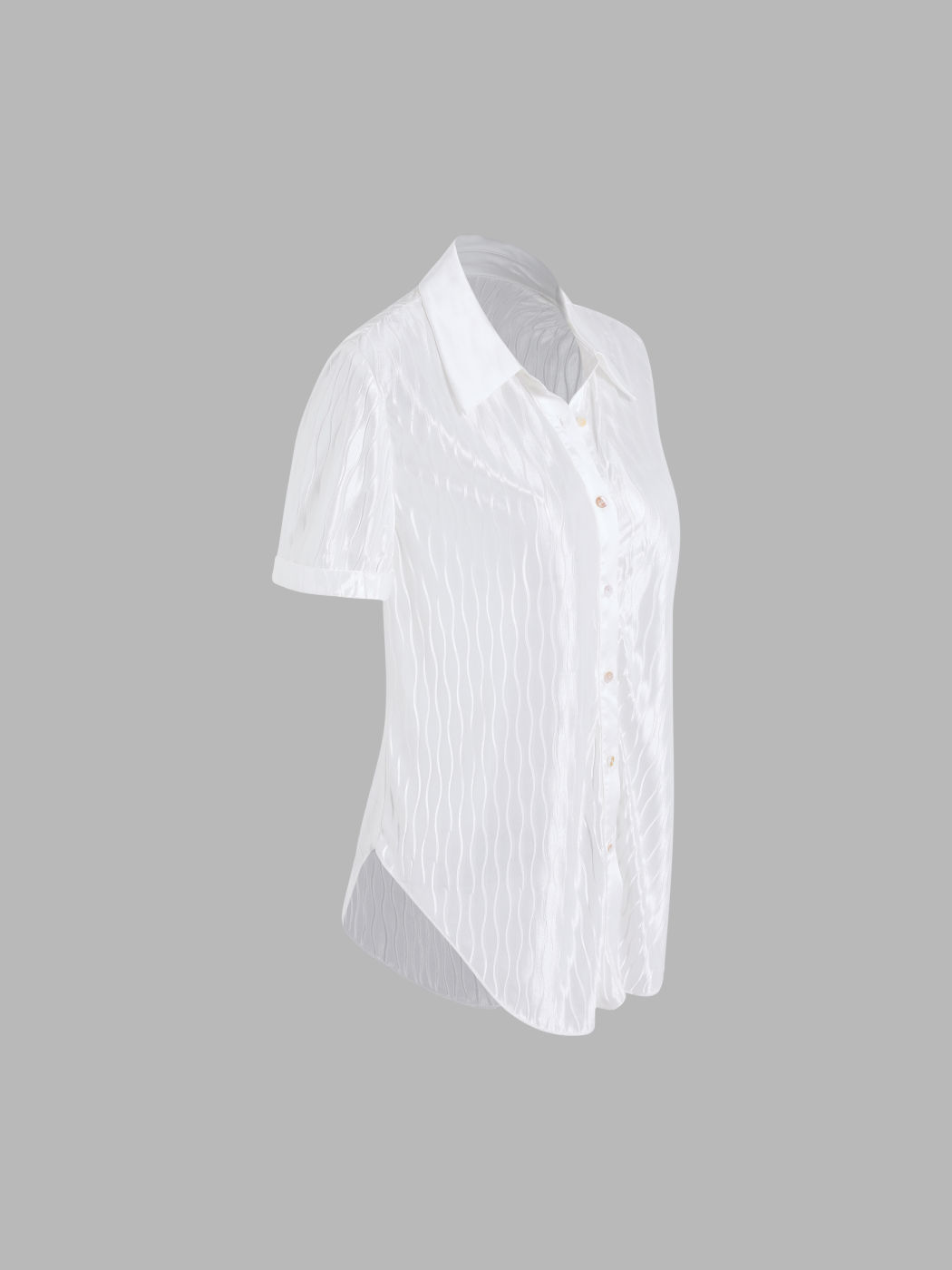 Collar Button Knotted Blouse
