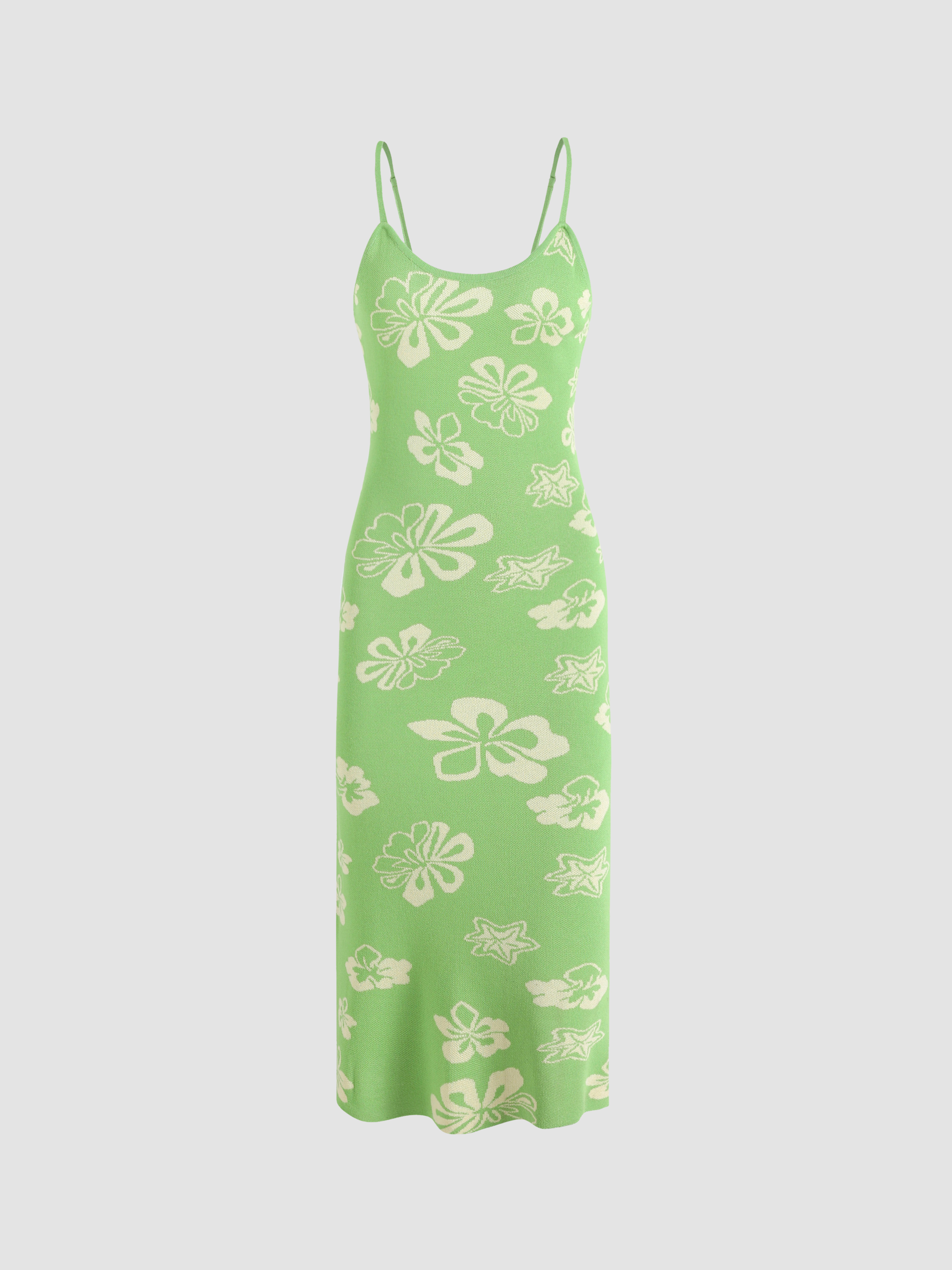 Knit Floral Midi Dress - Cider