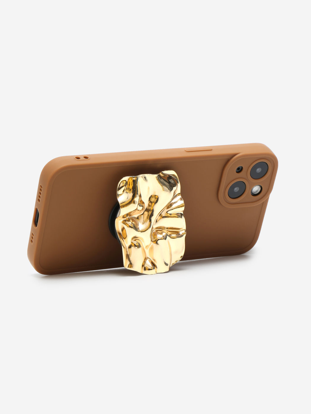  Solide Handyhülle mit Textur Metall Stand-Out Telefon Griff