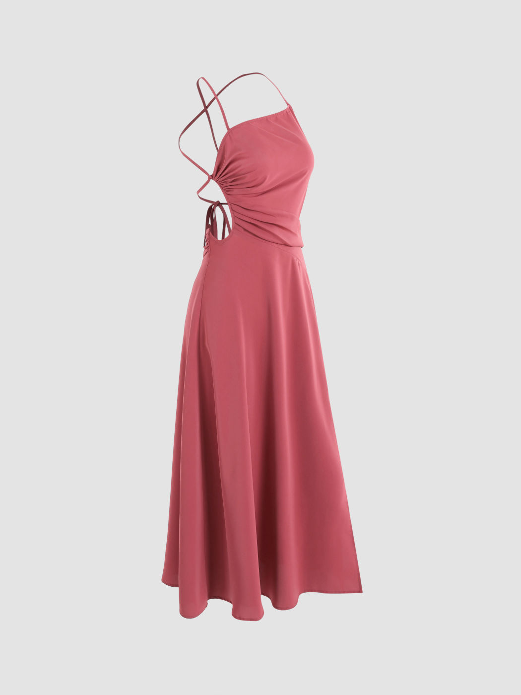 Festes gerüschtes rückenfreies Kleid