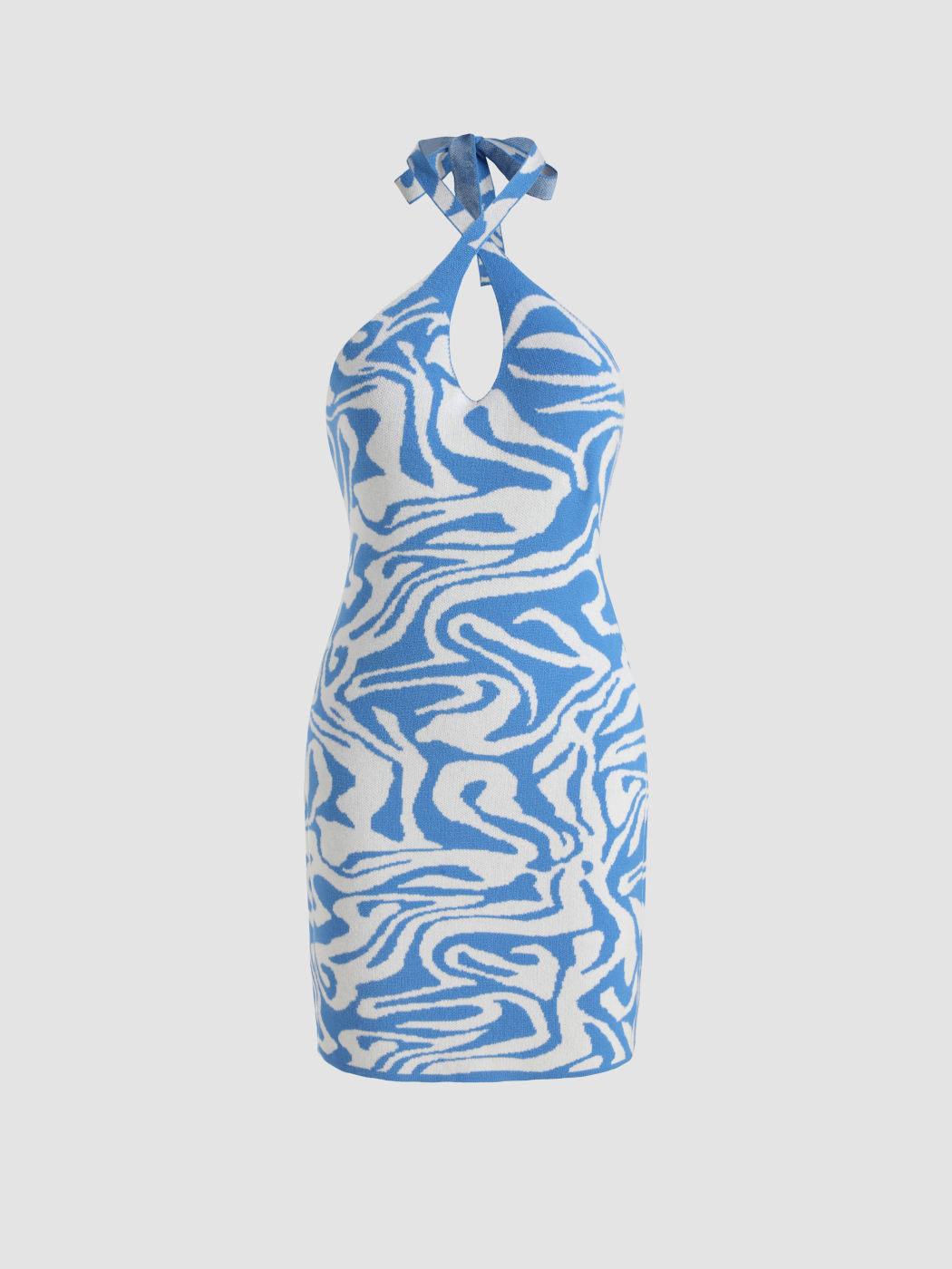 Knit Swirl Print Mini Dress