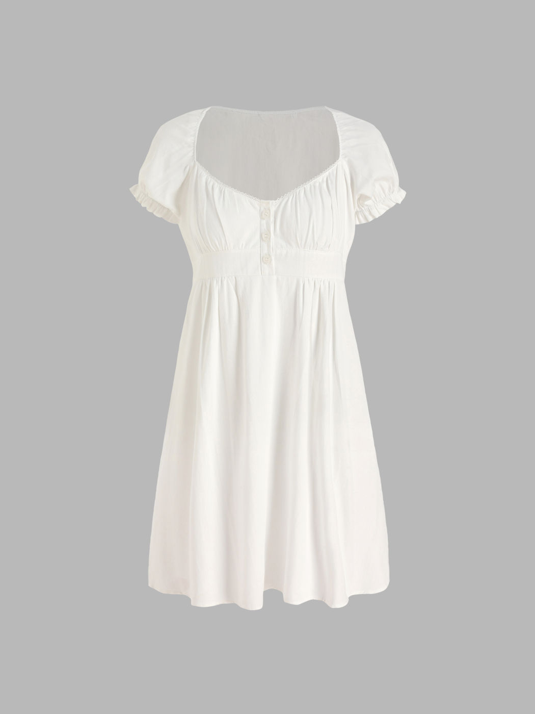 Solid Babydoll Mini Dress For Vacation