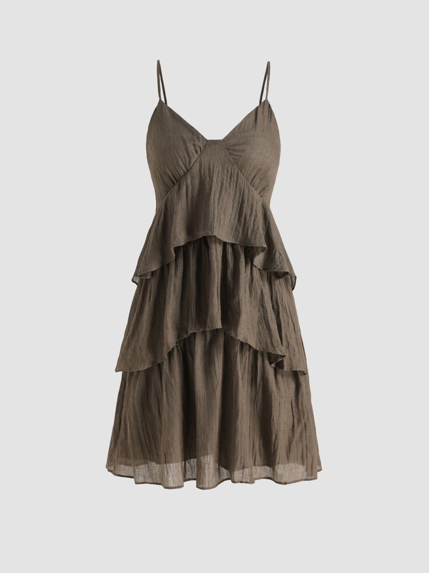 Solid Ruffle Mini Dress