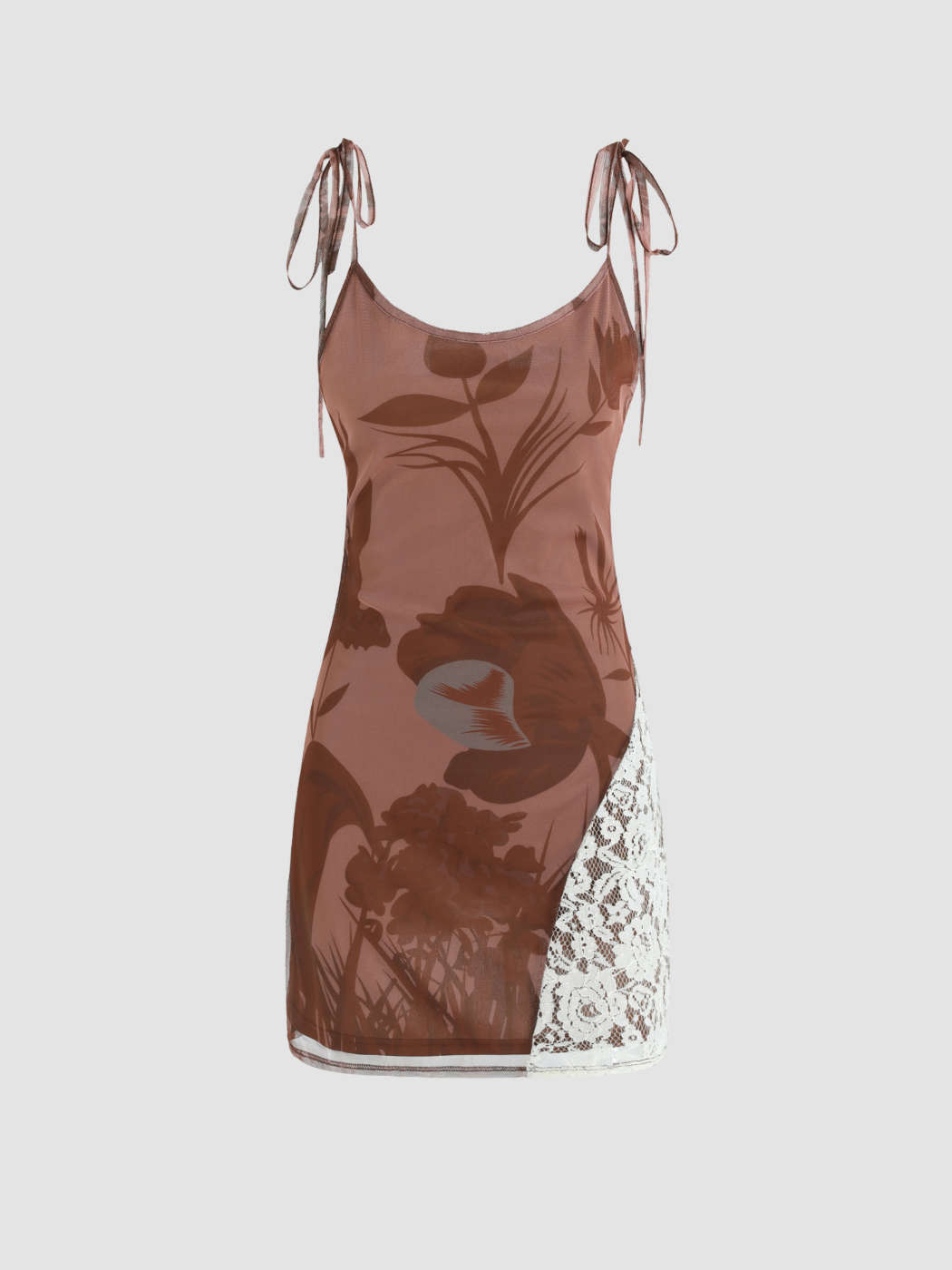 Floral Lace Patchwork Mini Dress For Date Music Festival/Live House Vacation