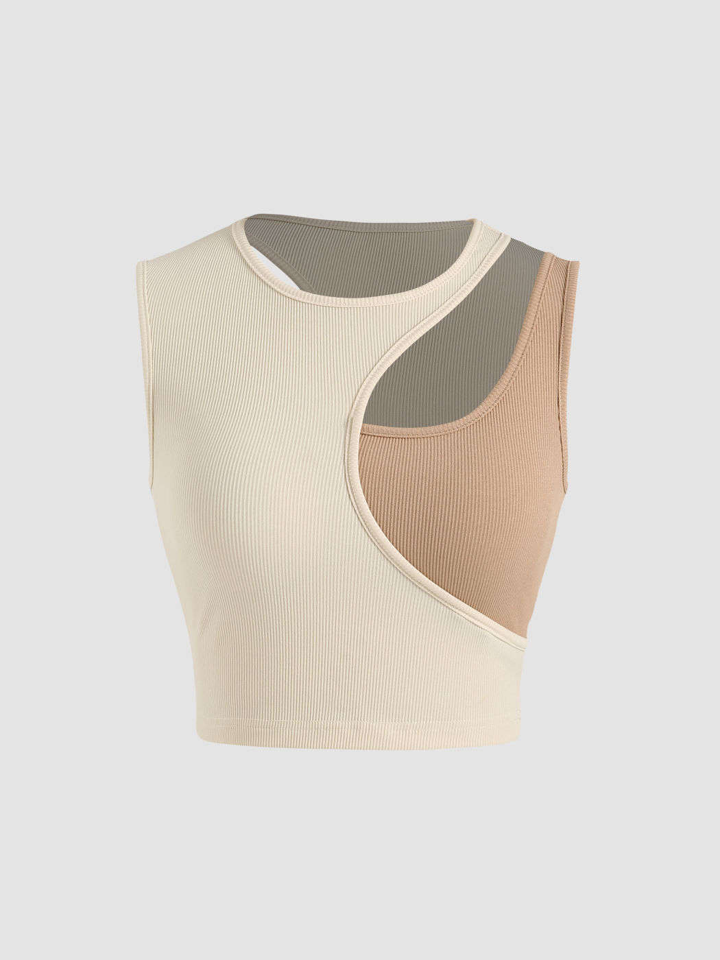 Patchy Rib Cut Out Crop Top