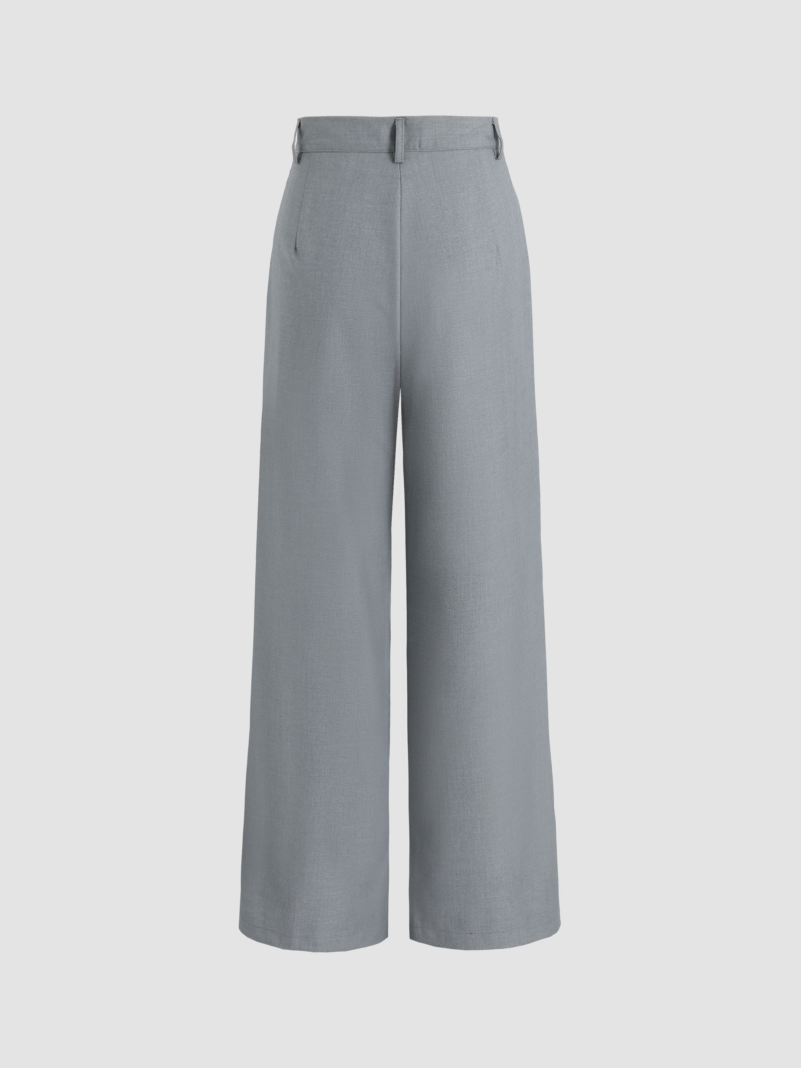 Solid Button Straight Leg Trousers - Cider