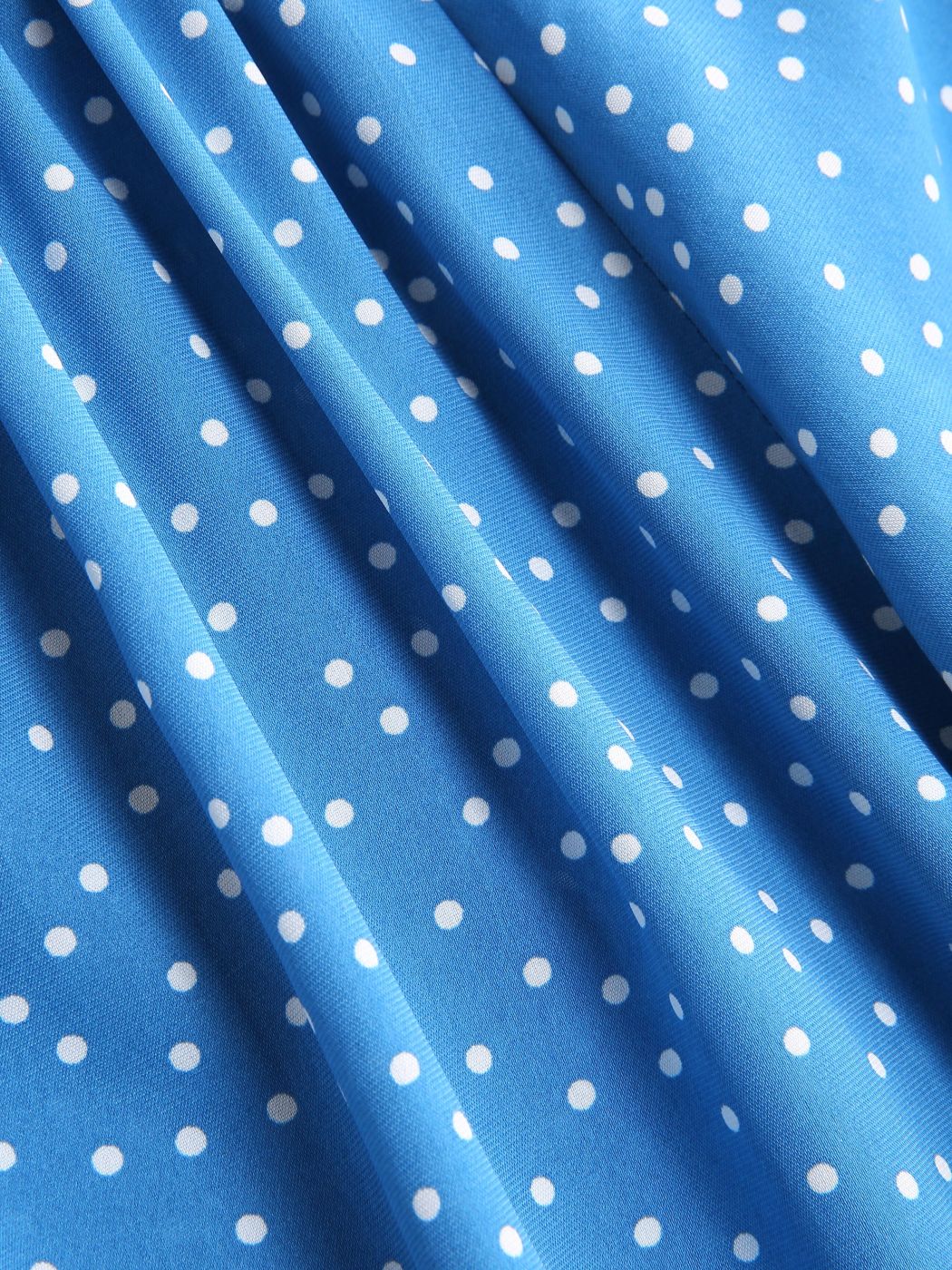 Polka Dot gerafftes, geschlitztes Kleid