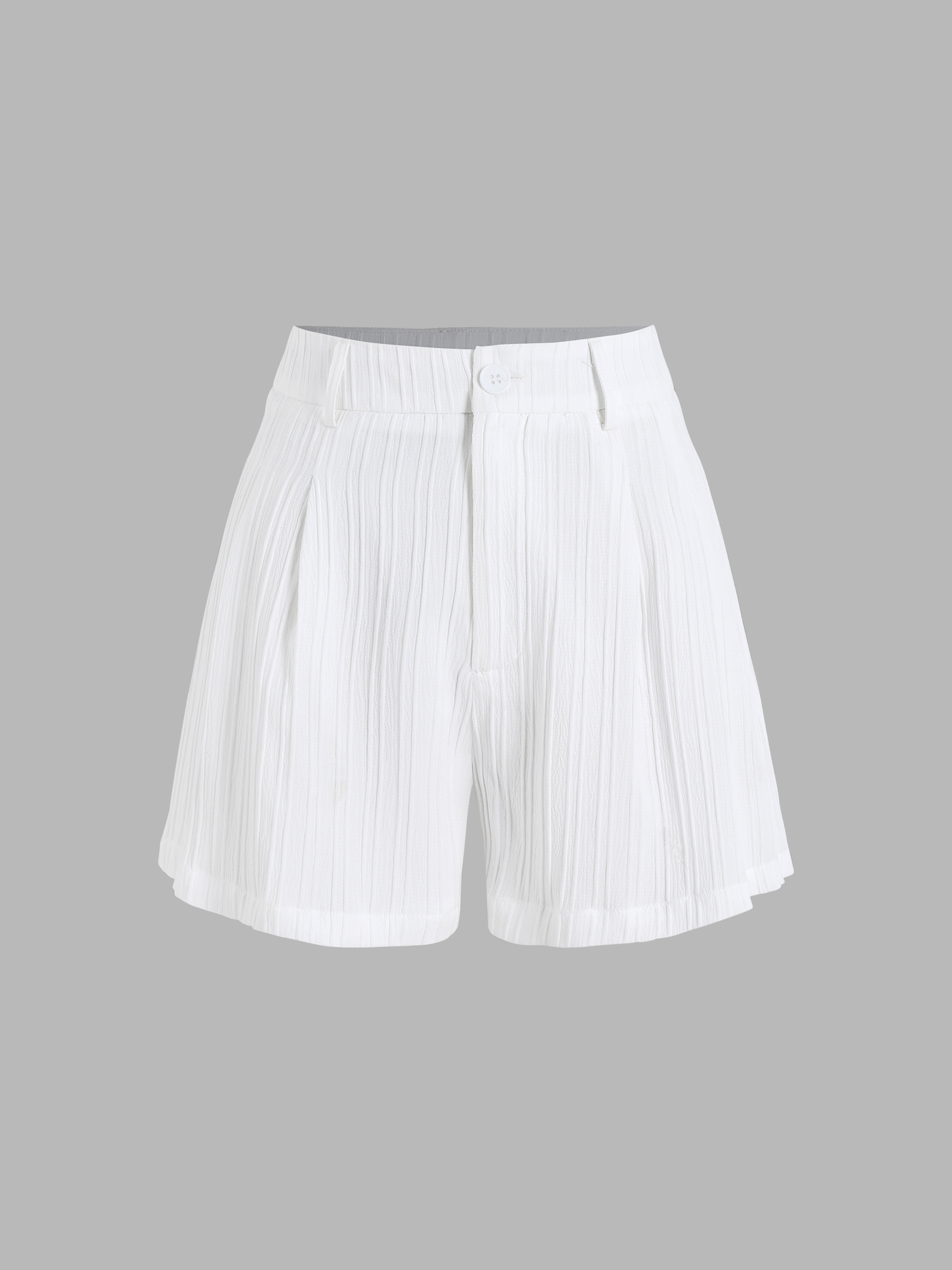 Solid Texture Mini Shorts For Daily Casual Exhibition