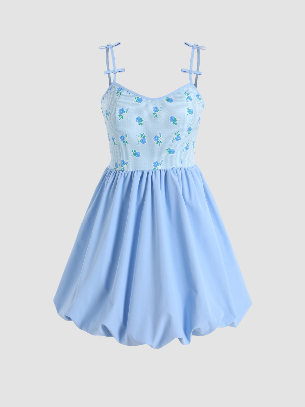 Blumen-Patchwork-Mini-Babydoll-Kleid