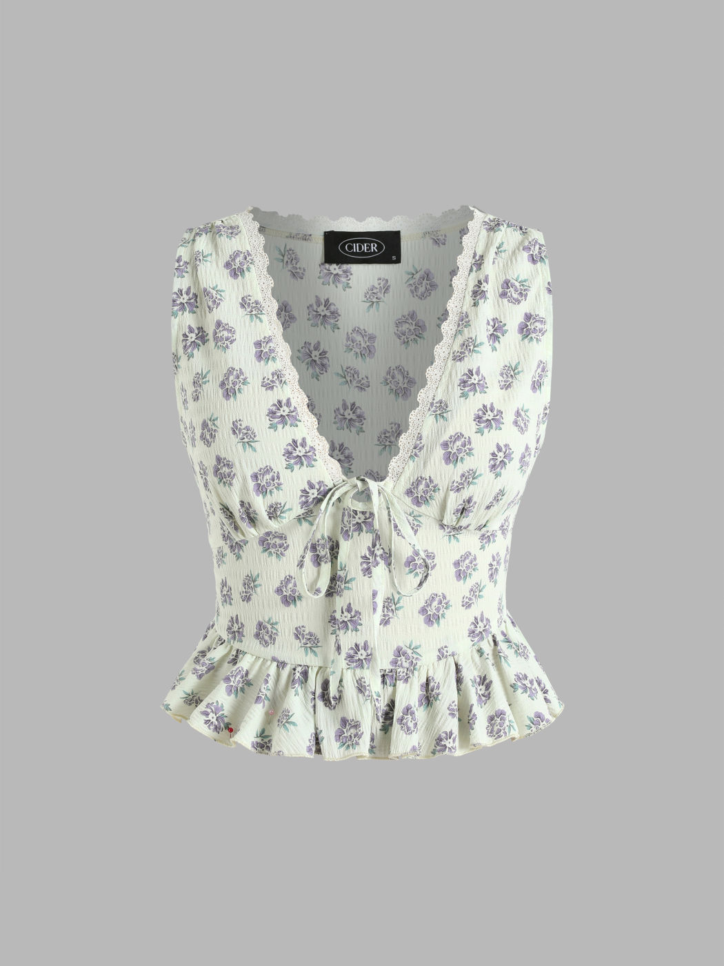 Floral Ruffle V-neck Tank Top
