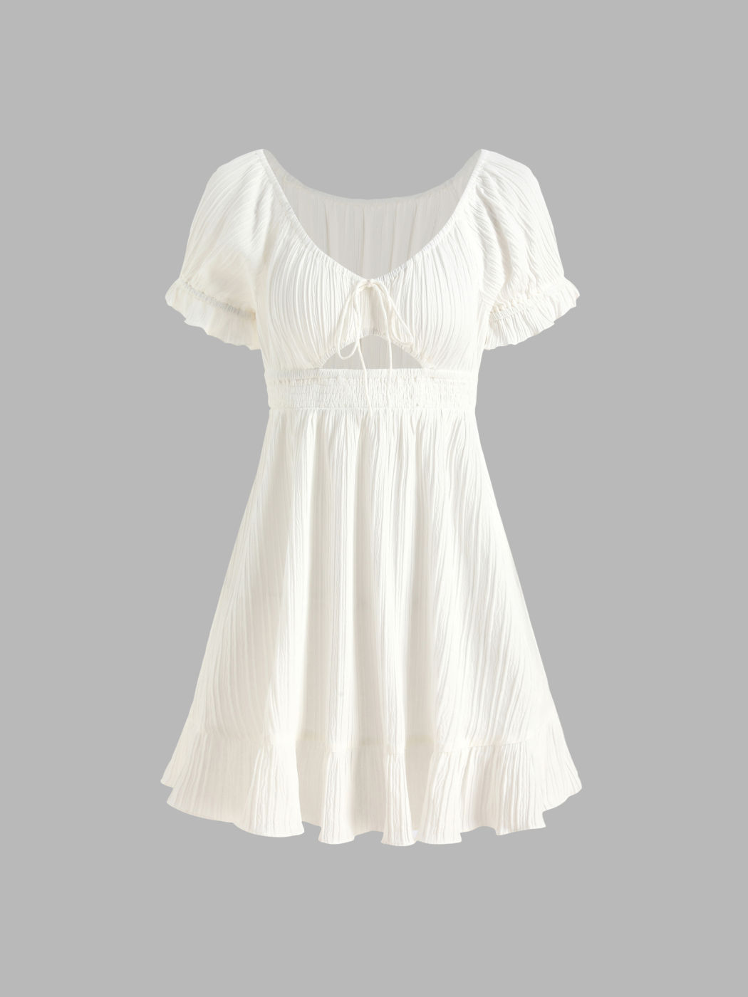 Mylena's Solid Texture Cut Out Mini Dress
