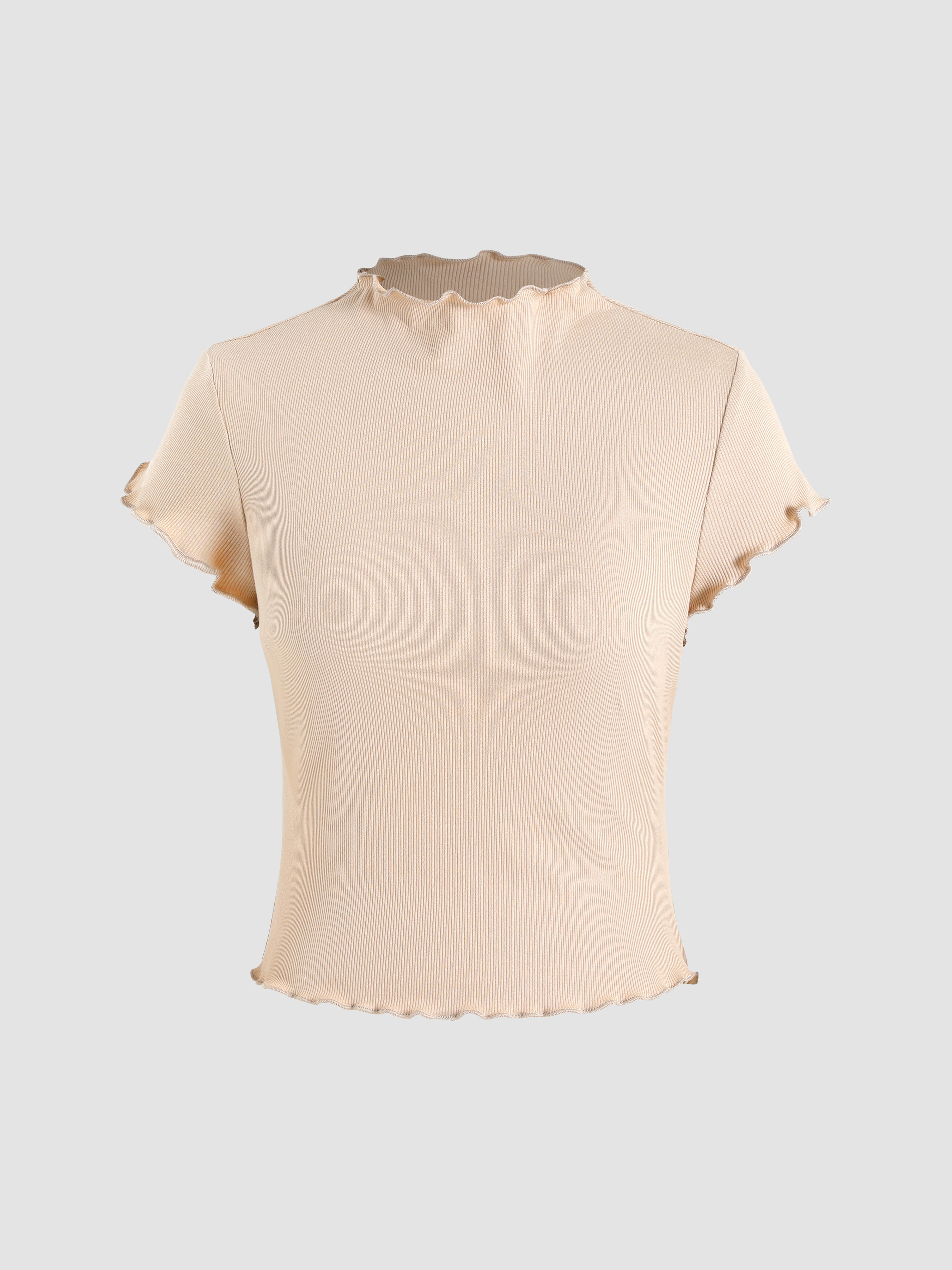 Solid Knit High Neck Tshirt Cider