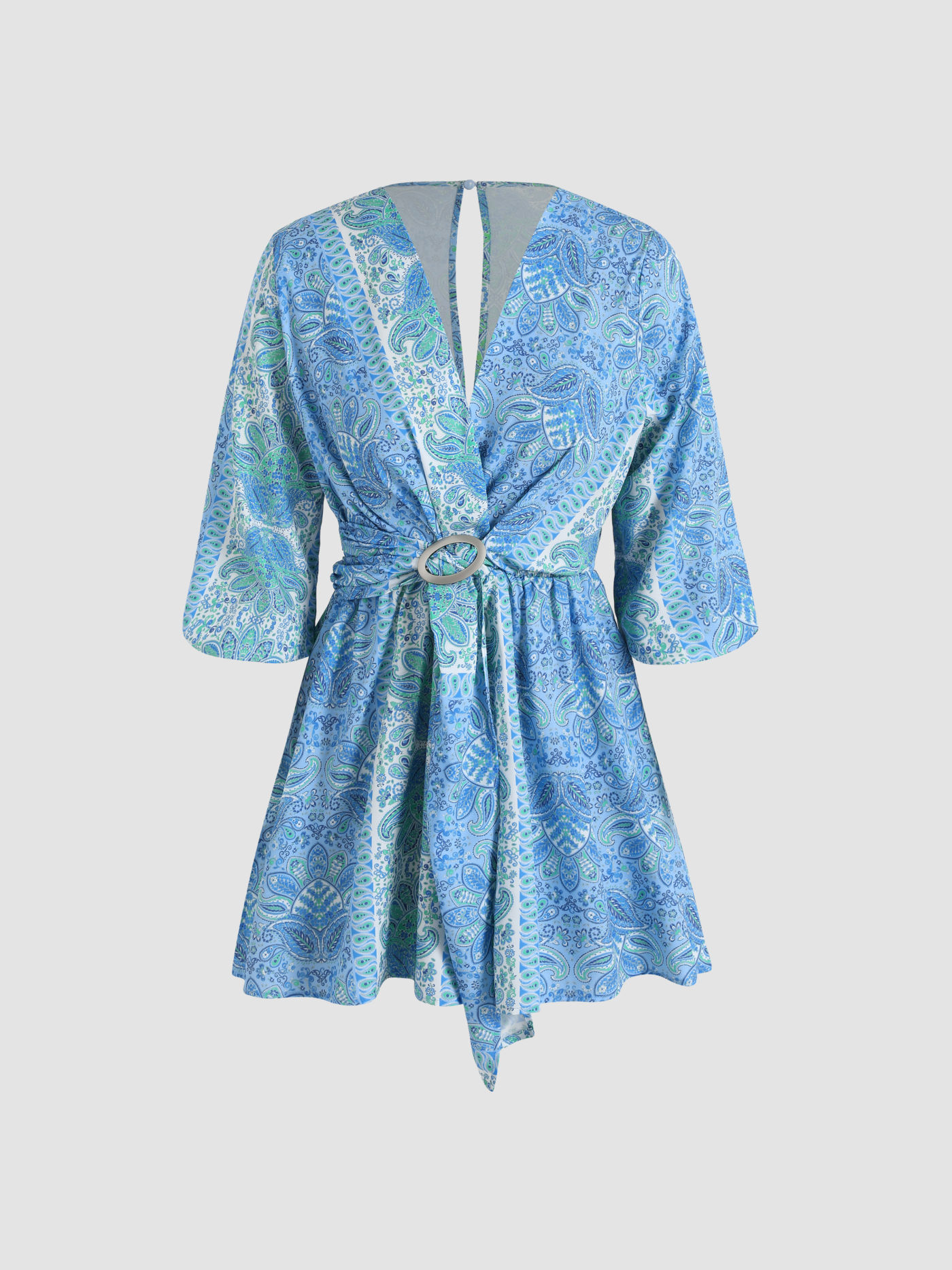 Boho Paisley Romper With Belt