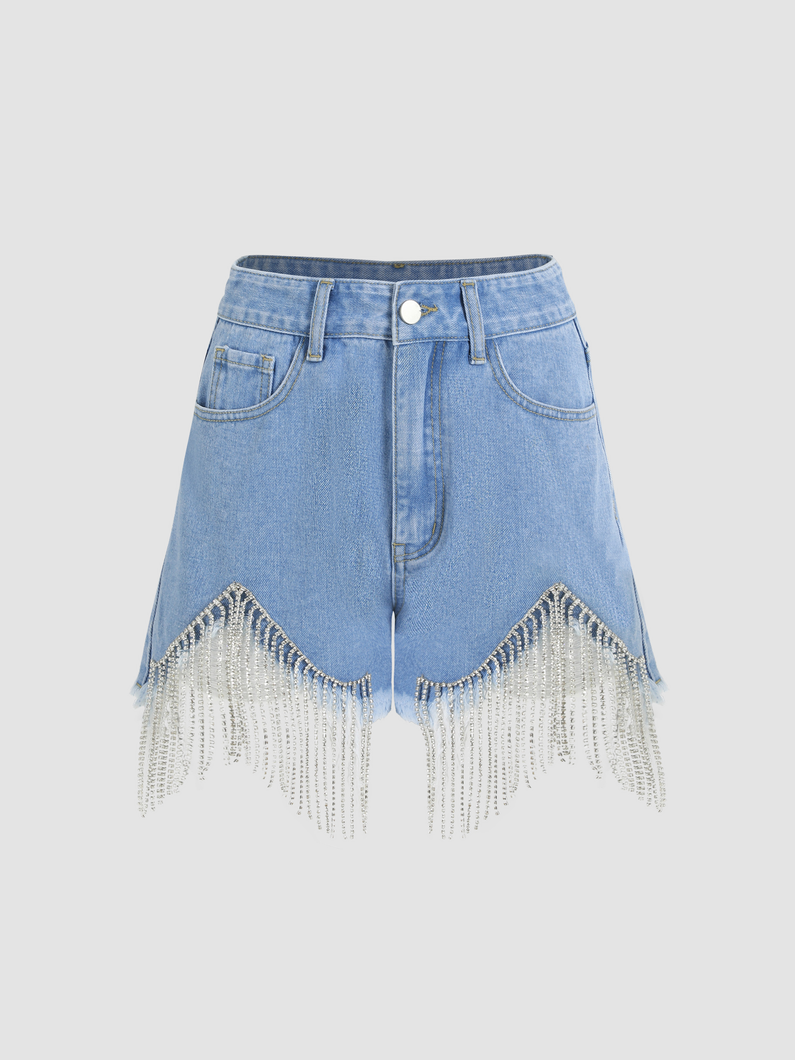 Diamond Tassels Denim Shorts Cider