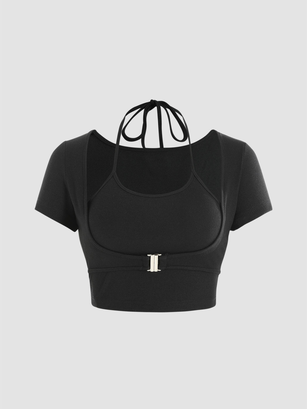 Neckholder-Top mit fester Rippschnalle