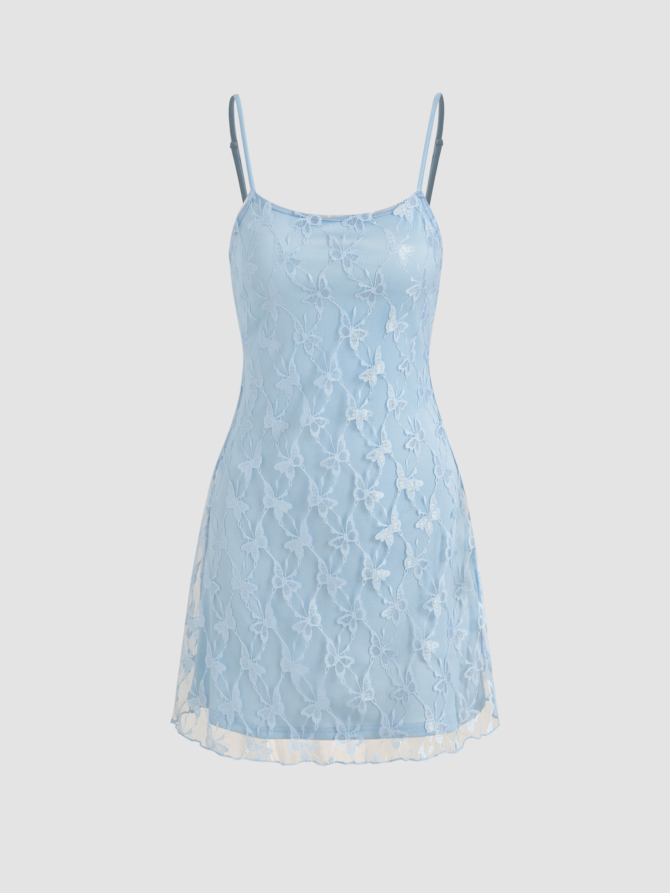 Butterfly Lace Mini Dress - Cider