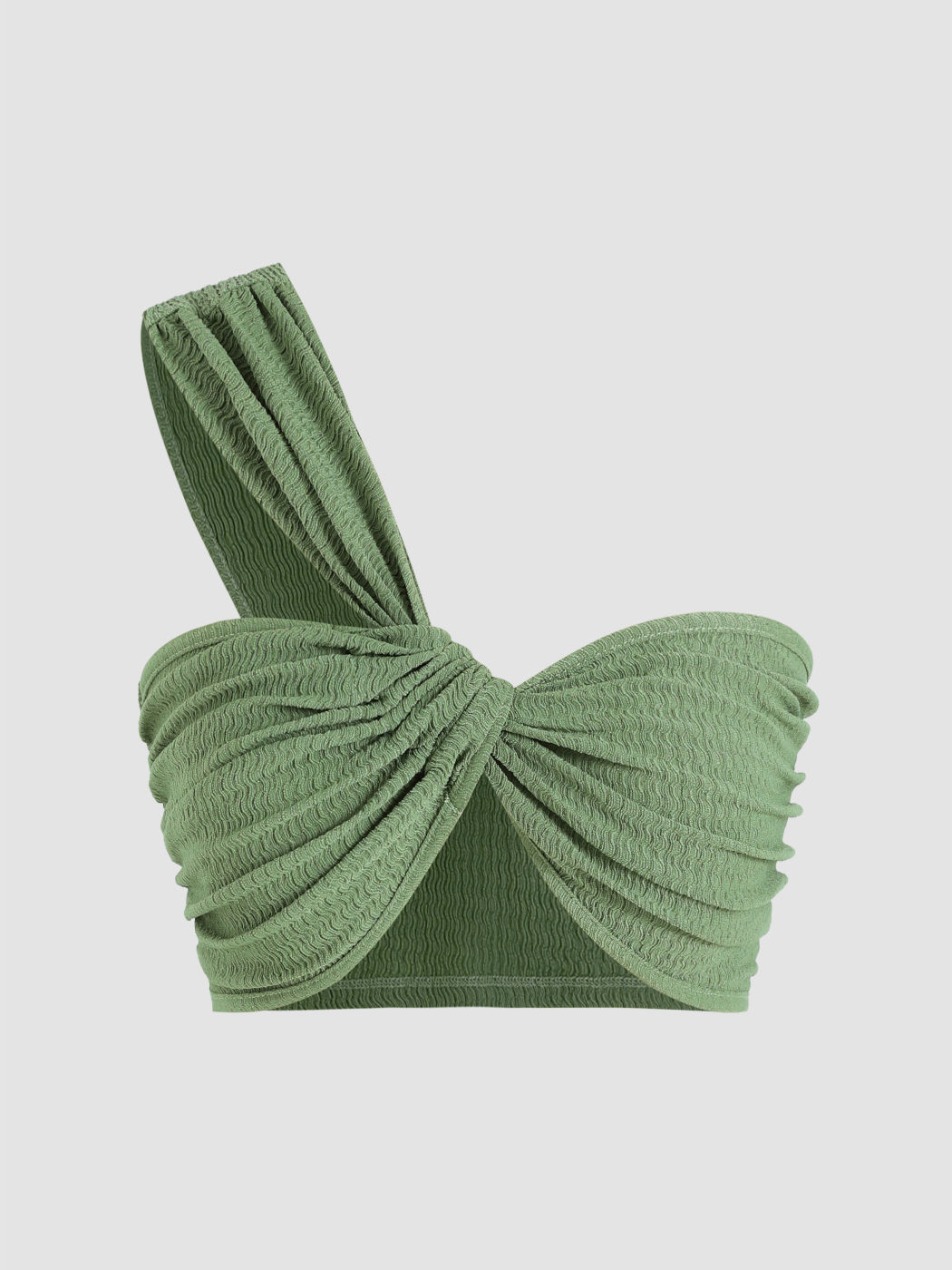  Textur Schulterfreies Crop Tank Top