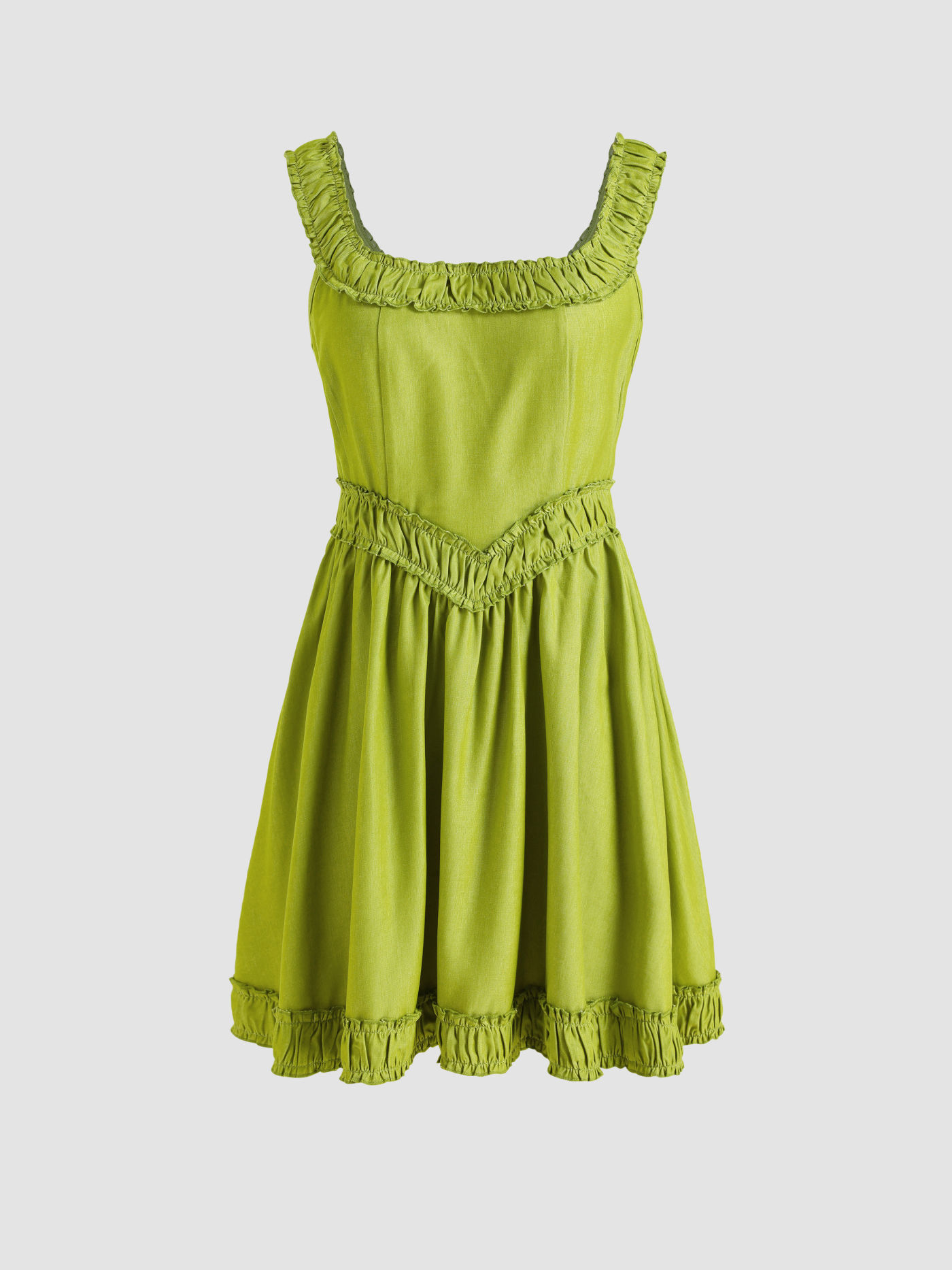 Solid Pleated Mini Dress
