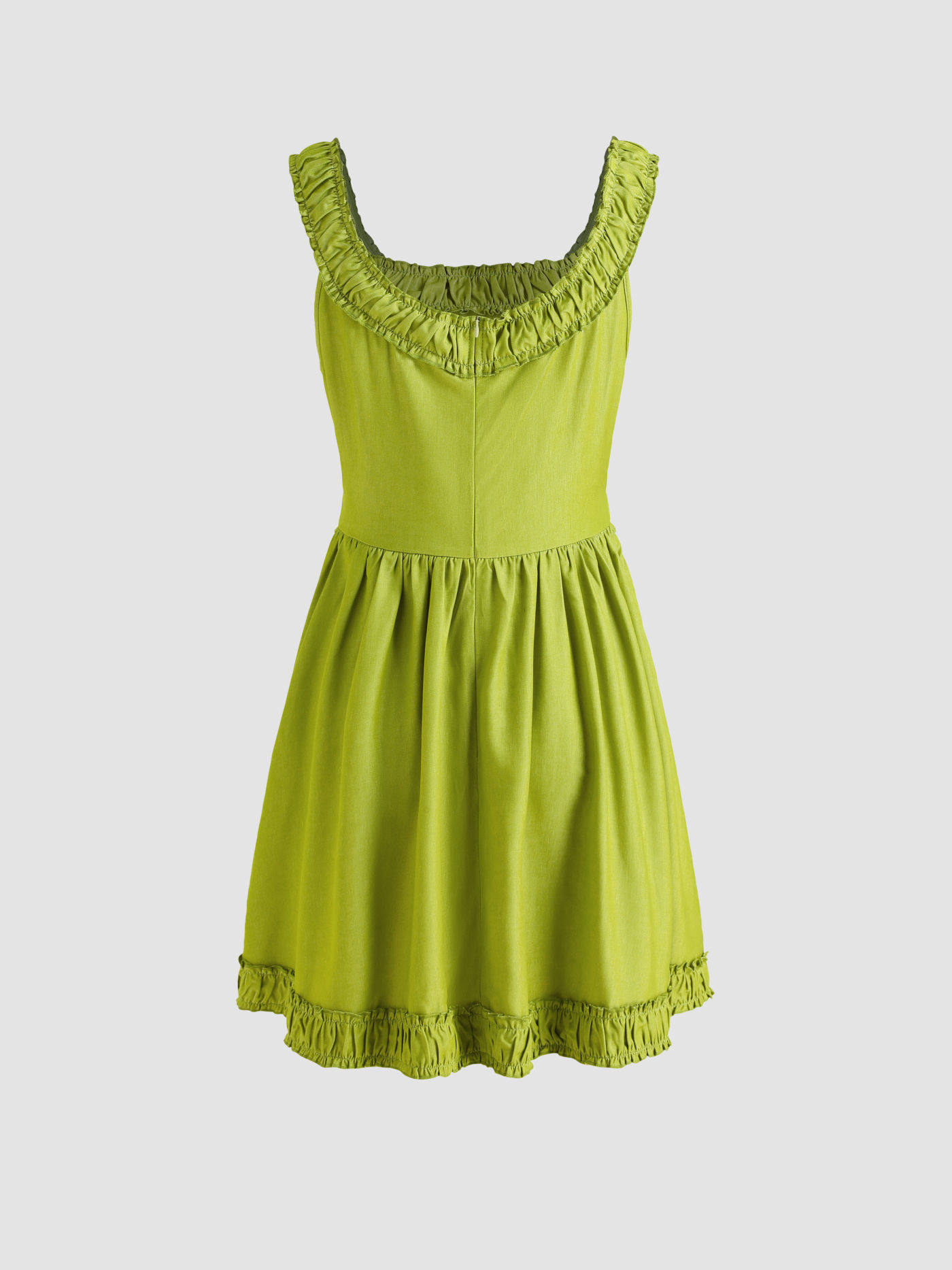 Solid Pleated Mini Dress