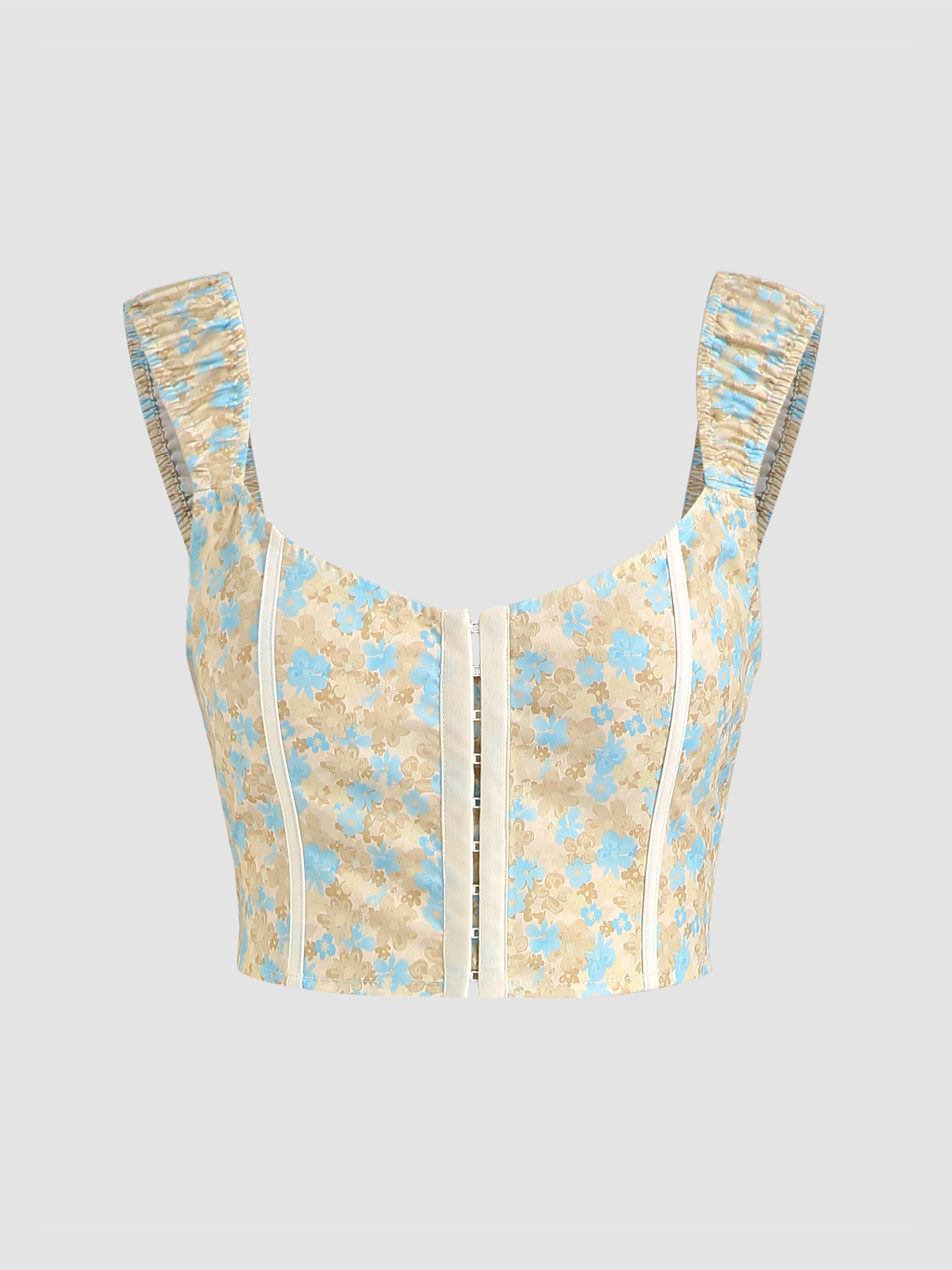 Floral Corset Crop Tank Top For