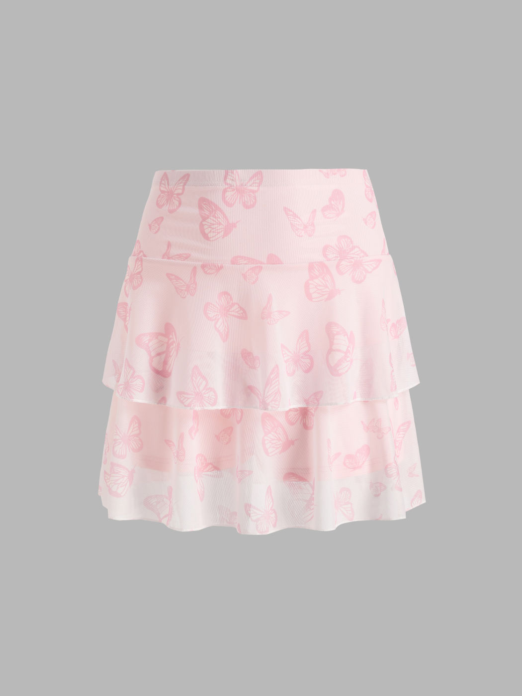 Butterfly Print Mini Mesh Skirt