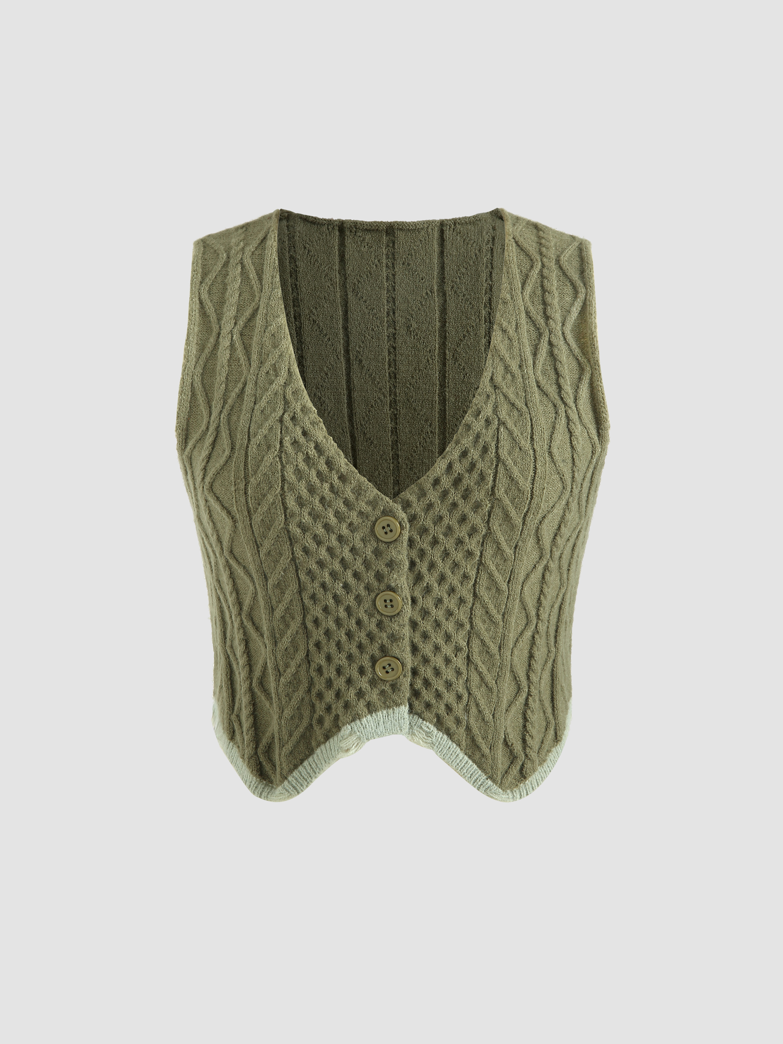 Texture Solid Knit Vest Cider