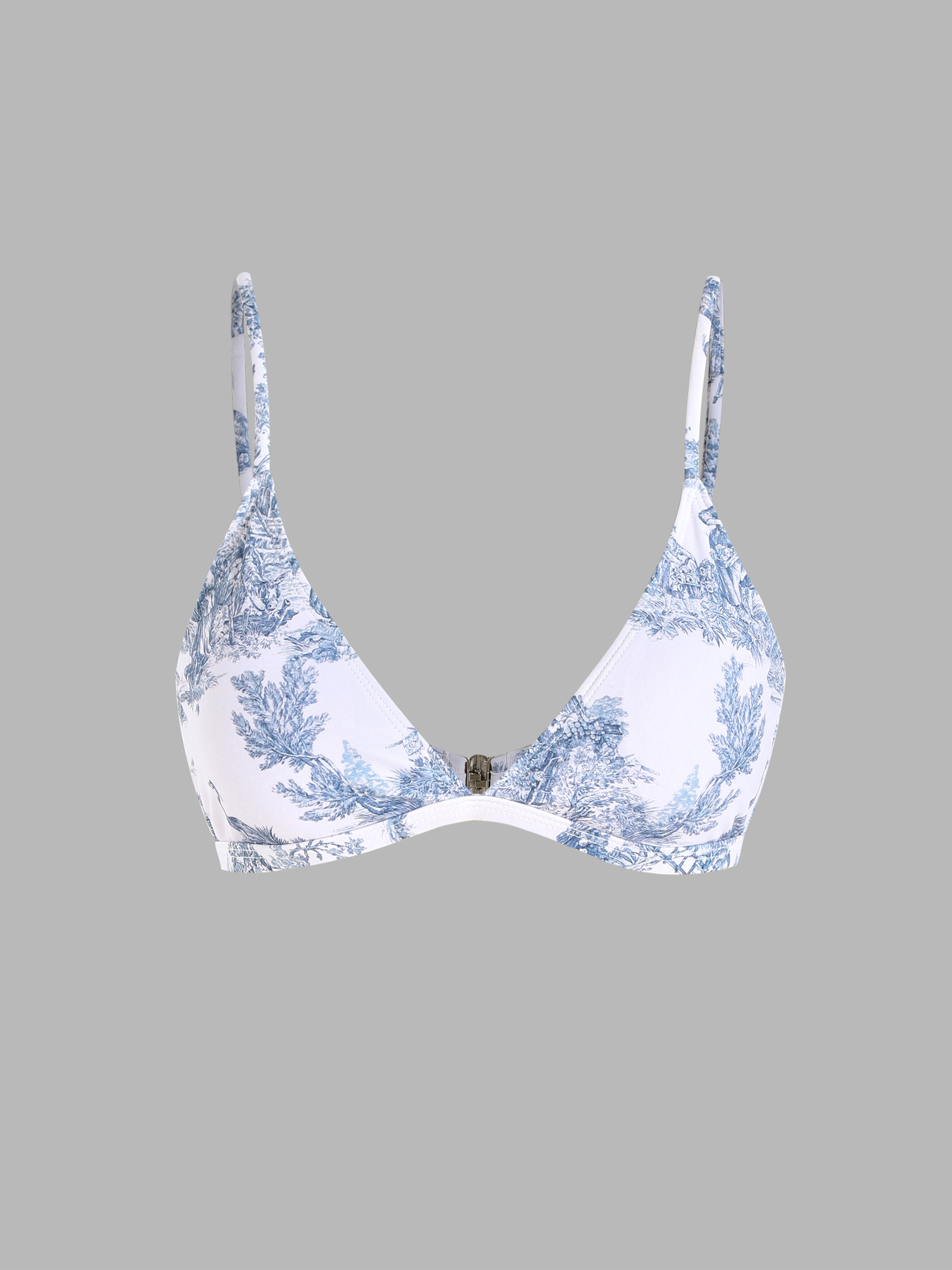 Toile de Jouy Triangle Bikini Top Cider