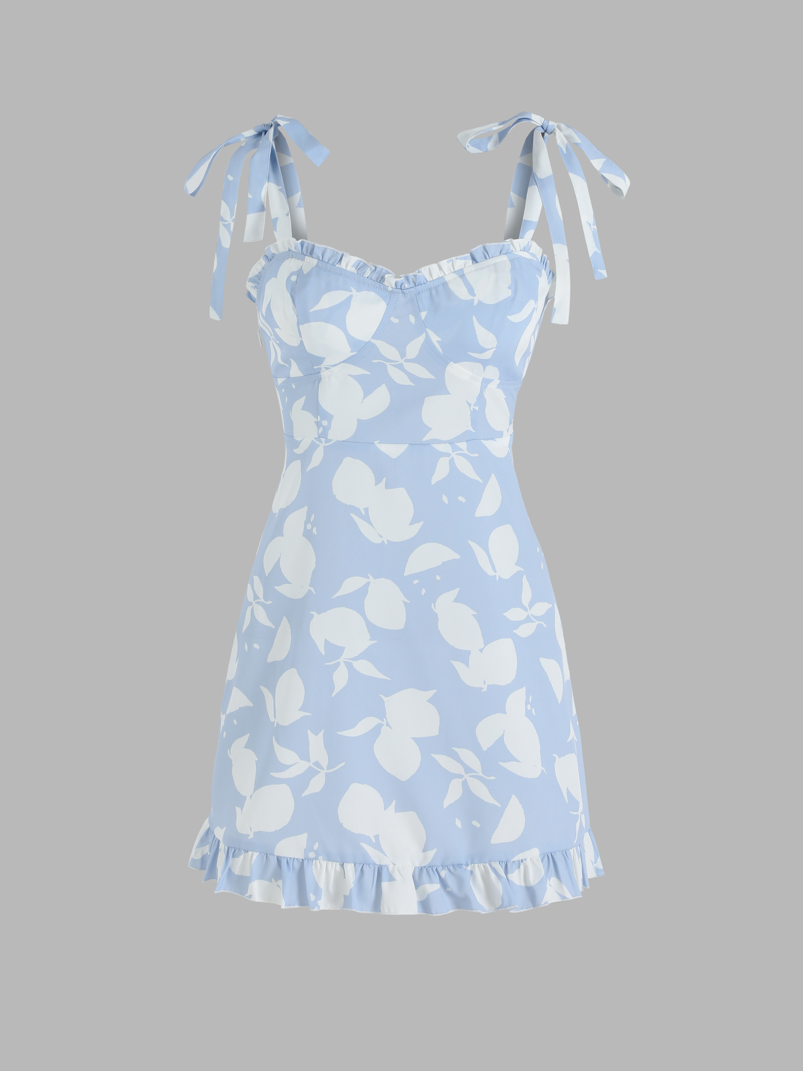 Sun Dresses Mini Dresses Summer Dresses Jersey Lemon Print Ruffle Hem ...
