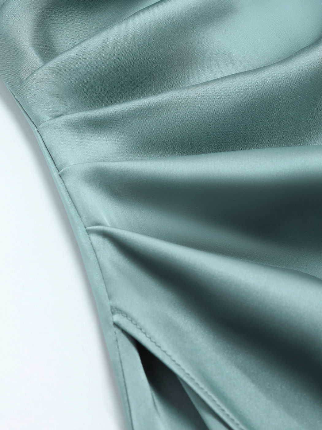 Solid Crossover Halter Satin Midi Dress