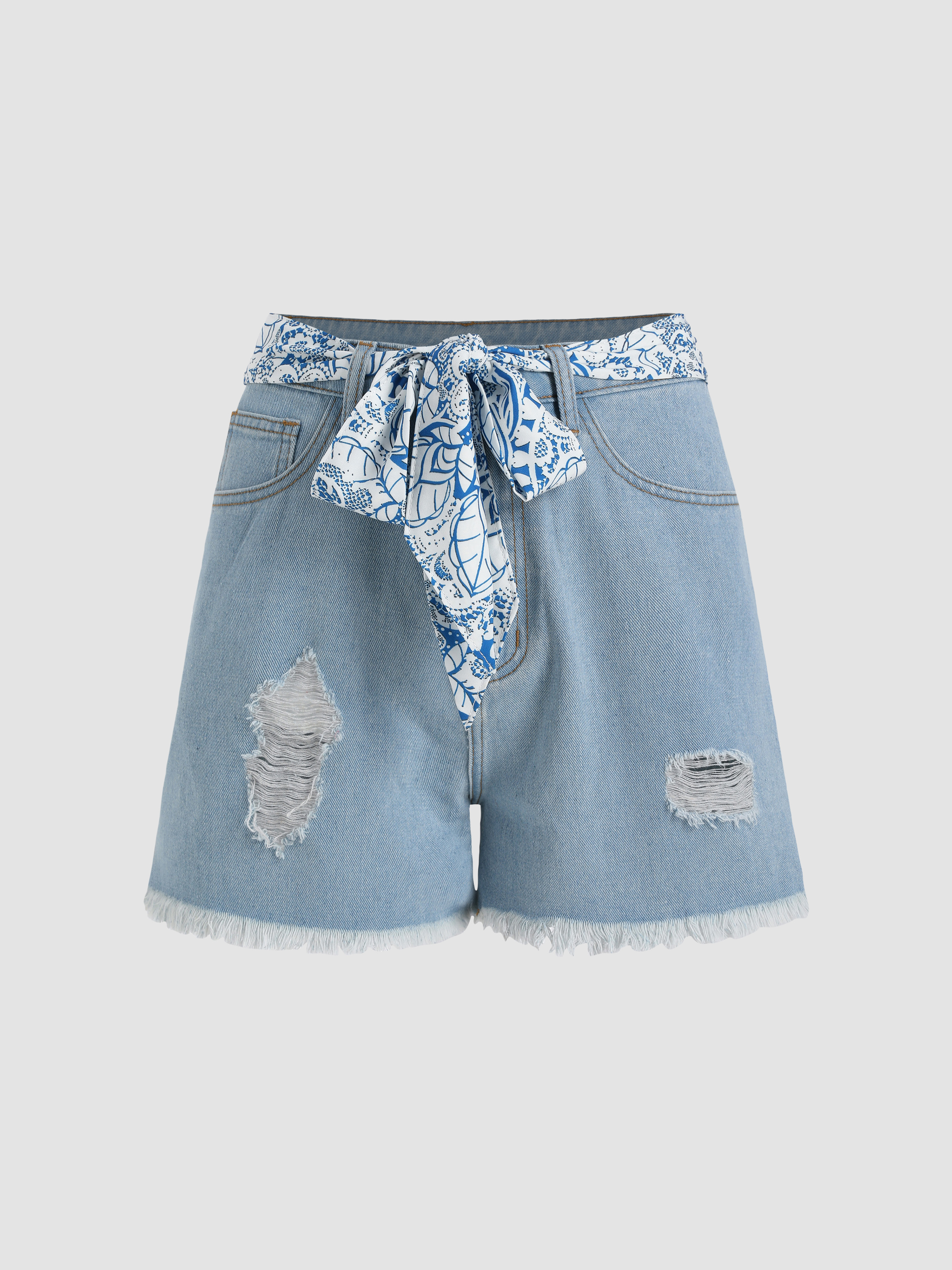 Short de discount jean con lazo