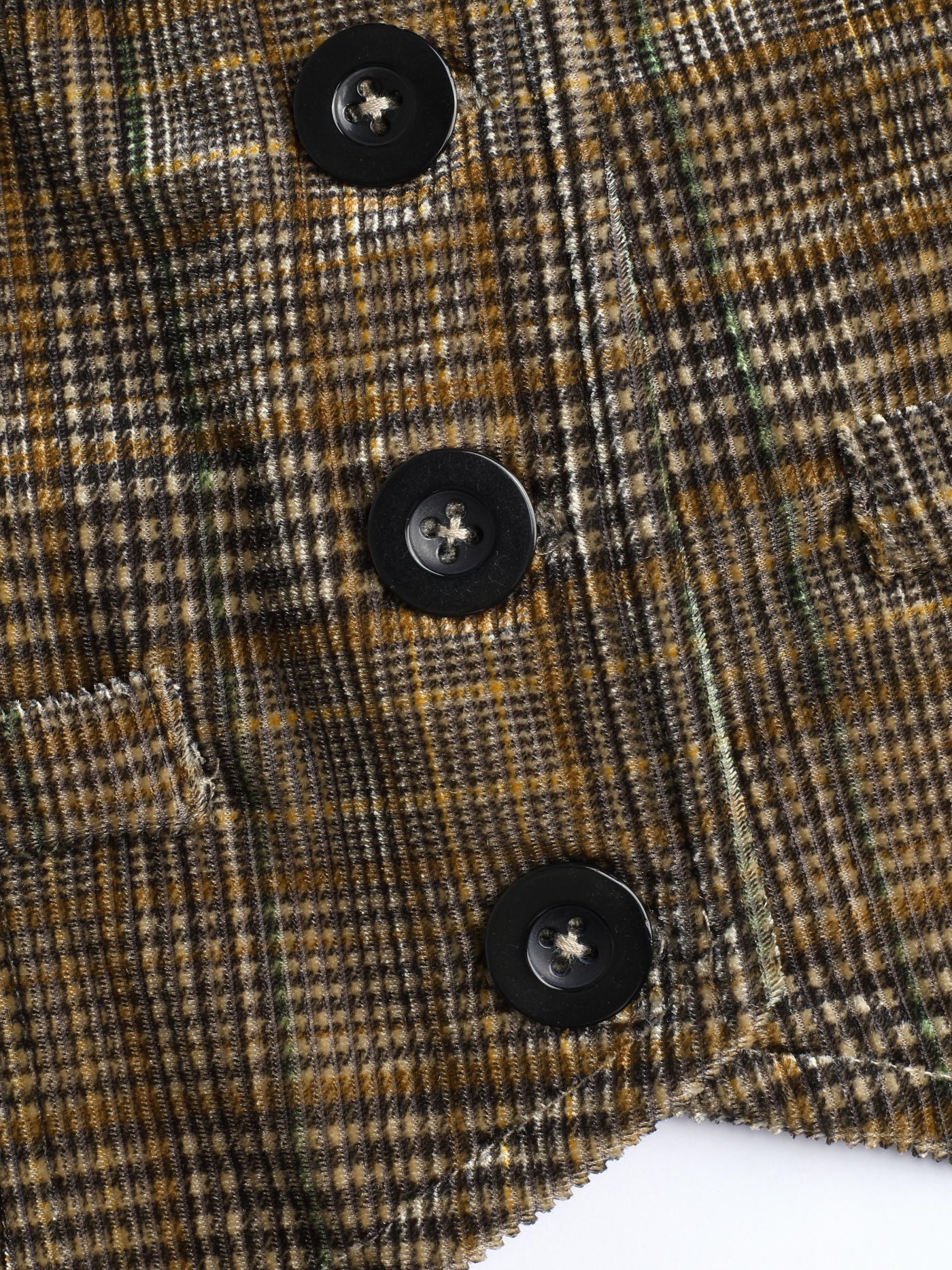 Check Button Down Vest