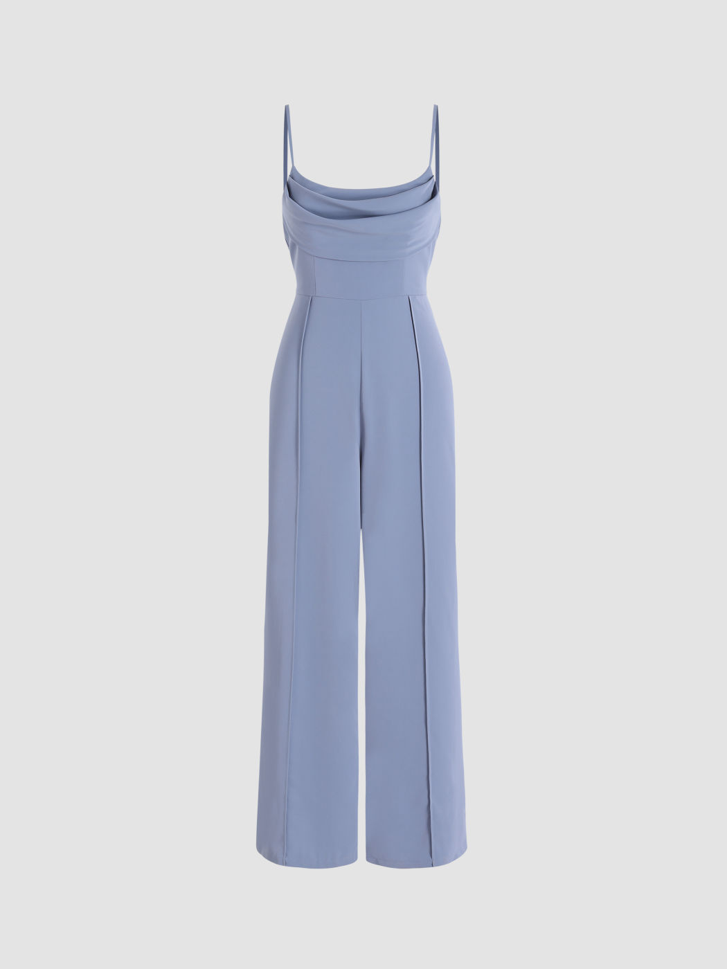 Solid Cowl Neck Stitch Overall