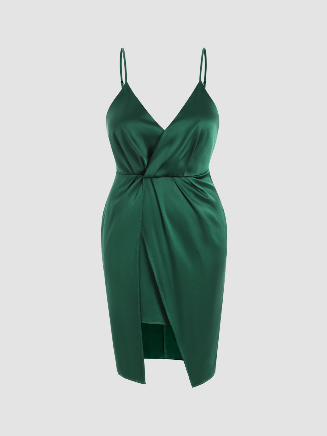 Solids rückenfreies Midikleid mit Twist-Vorderseite Kurve & Plus