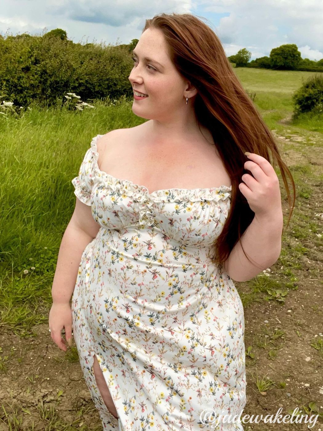 Ditsy Floral Puff Sleeve Maxi Dress Curve & Plus