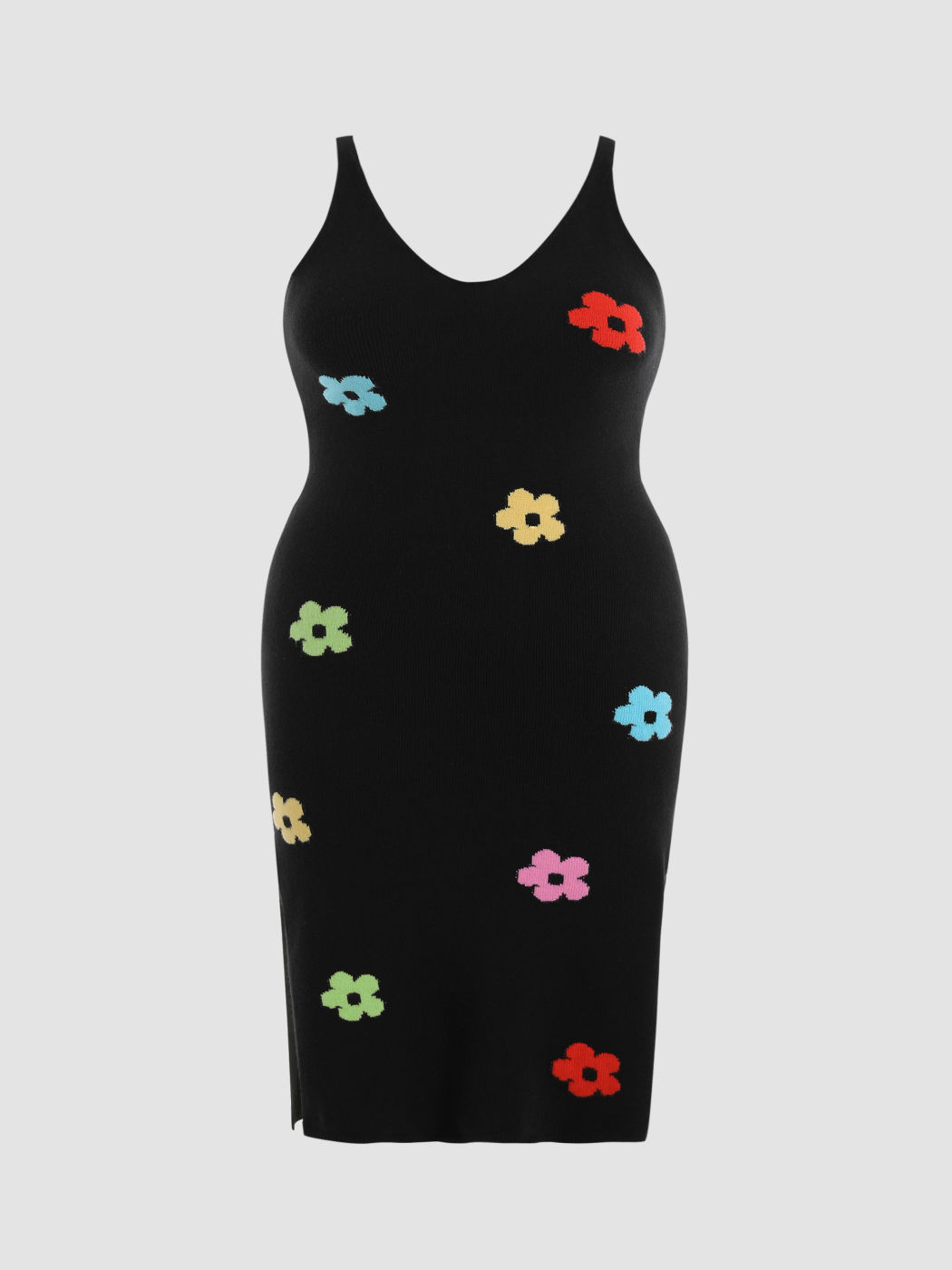 Knit Floral Midi Dress Curve & Plus
