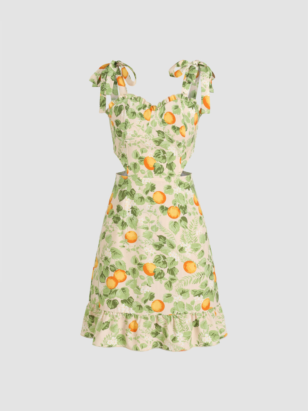 Mini-Cut-Out-Kleid mit Obst-Print