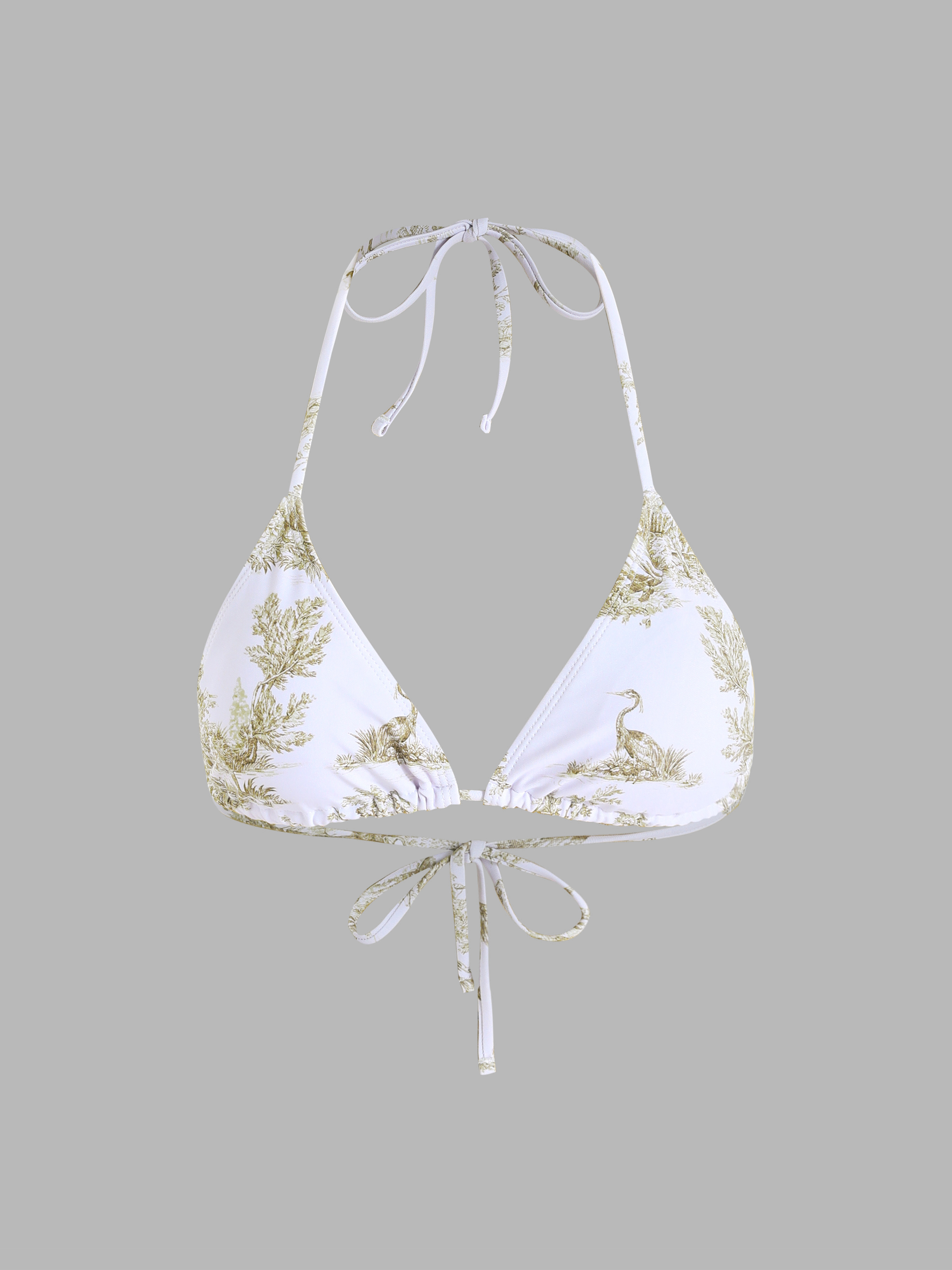 Toile de Jouy Halter Bikini Top