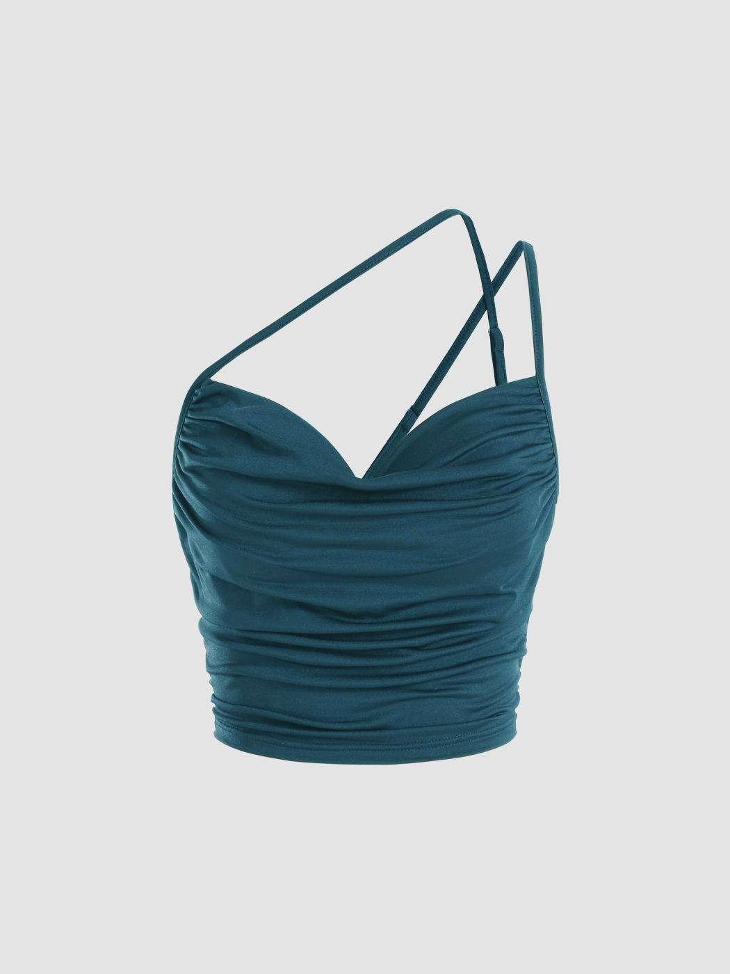 2 Pack Solid Ruched Cowl Neck Tank Top
