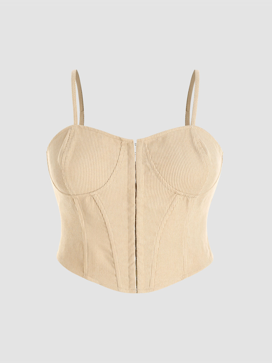 Solid Corduroy Corset Top Curve & Plus