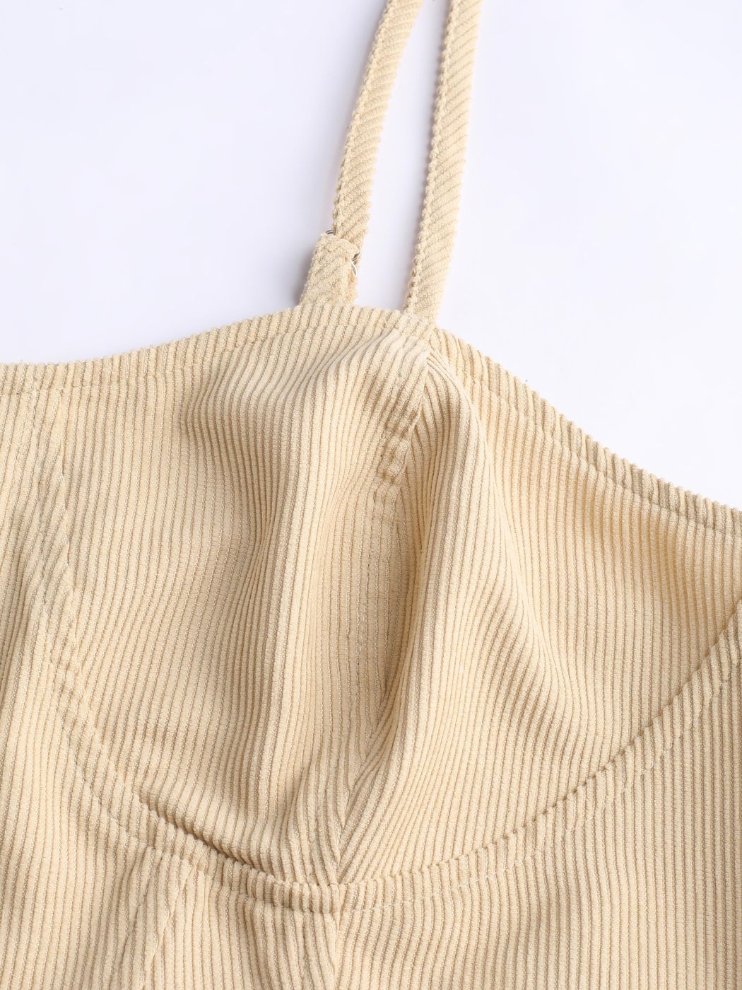 Solid Corduroy Corset Top Curve & Plus