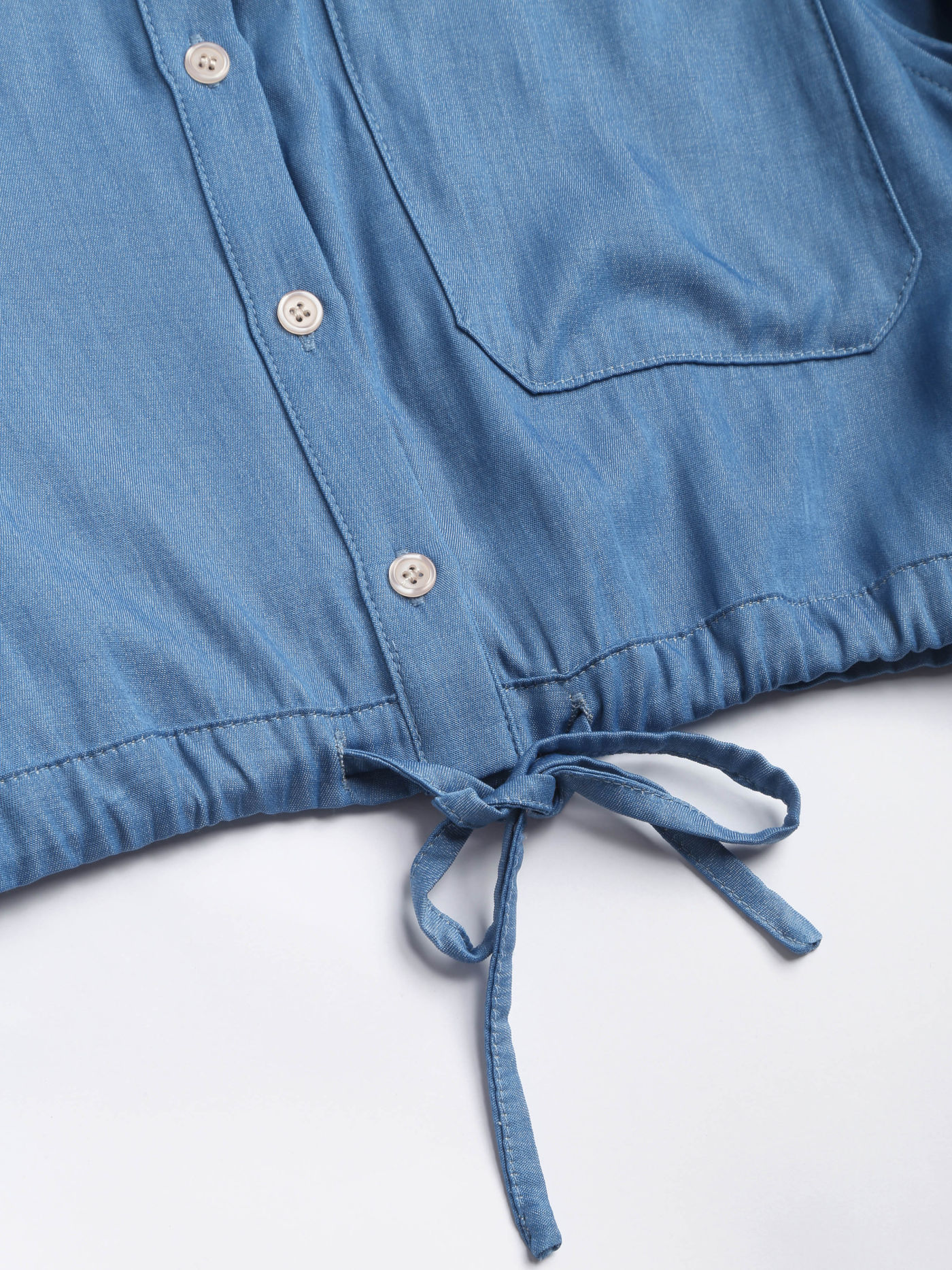  Denim Button Down Blouse