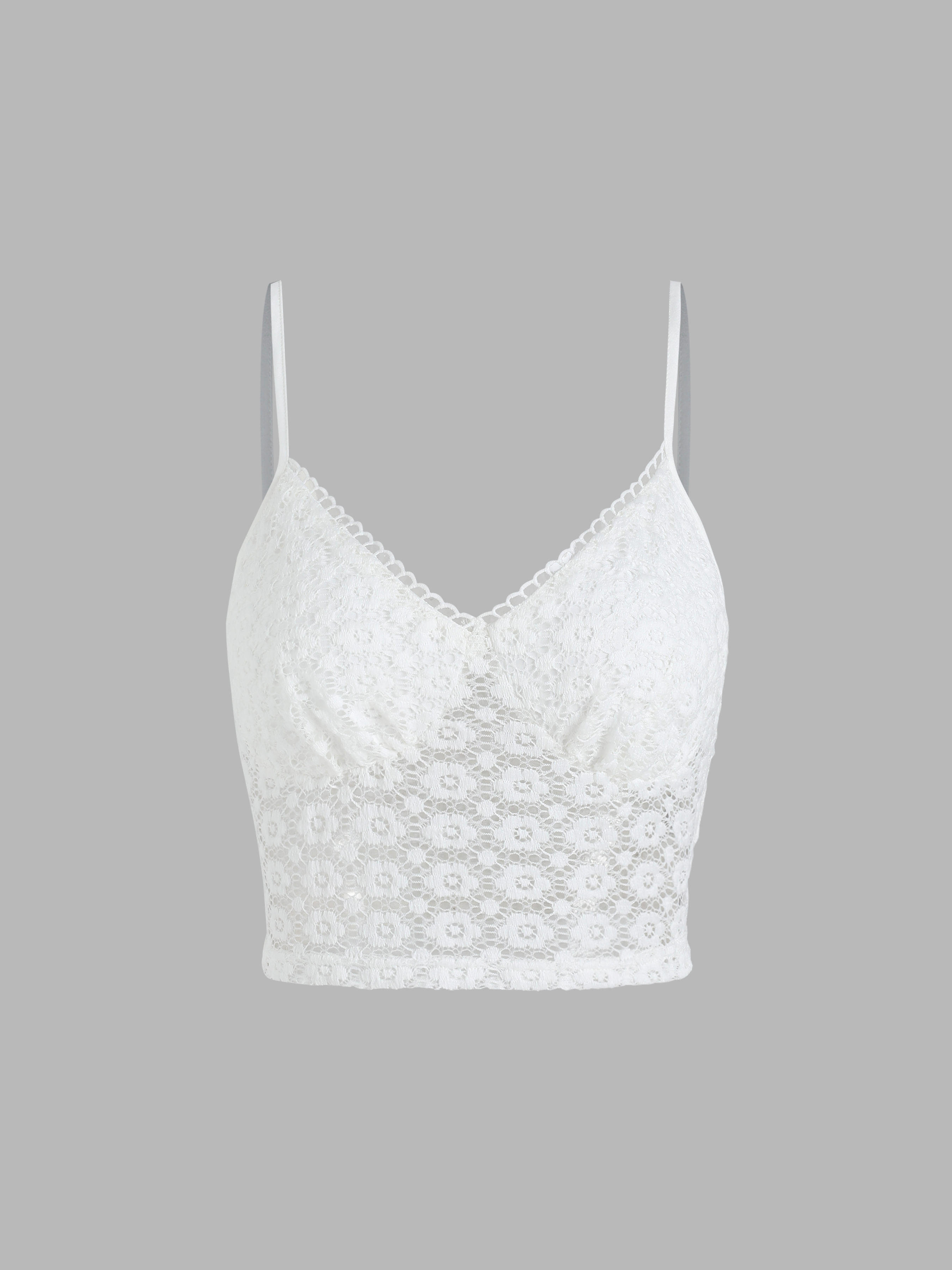 Solid Floral Lace Cami Top - Cider