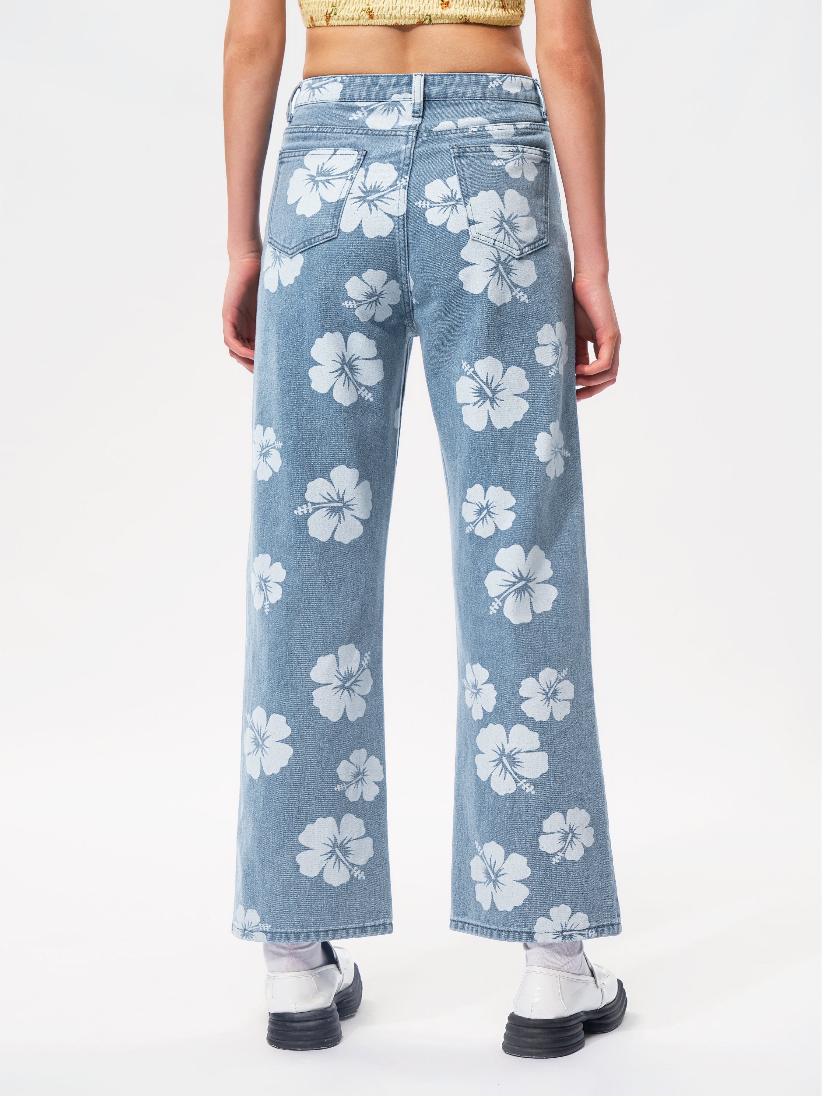 送料関税込 【DND4DES】 Floral Print Denim Pants Japanese Brand × Jean × Streetwear Floral Printed Denim