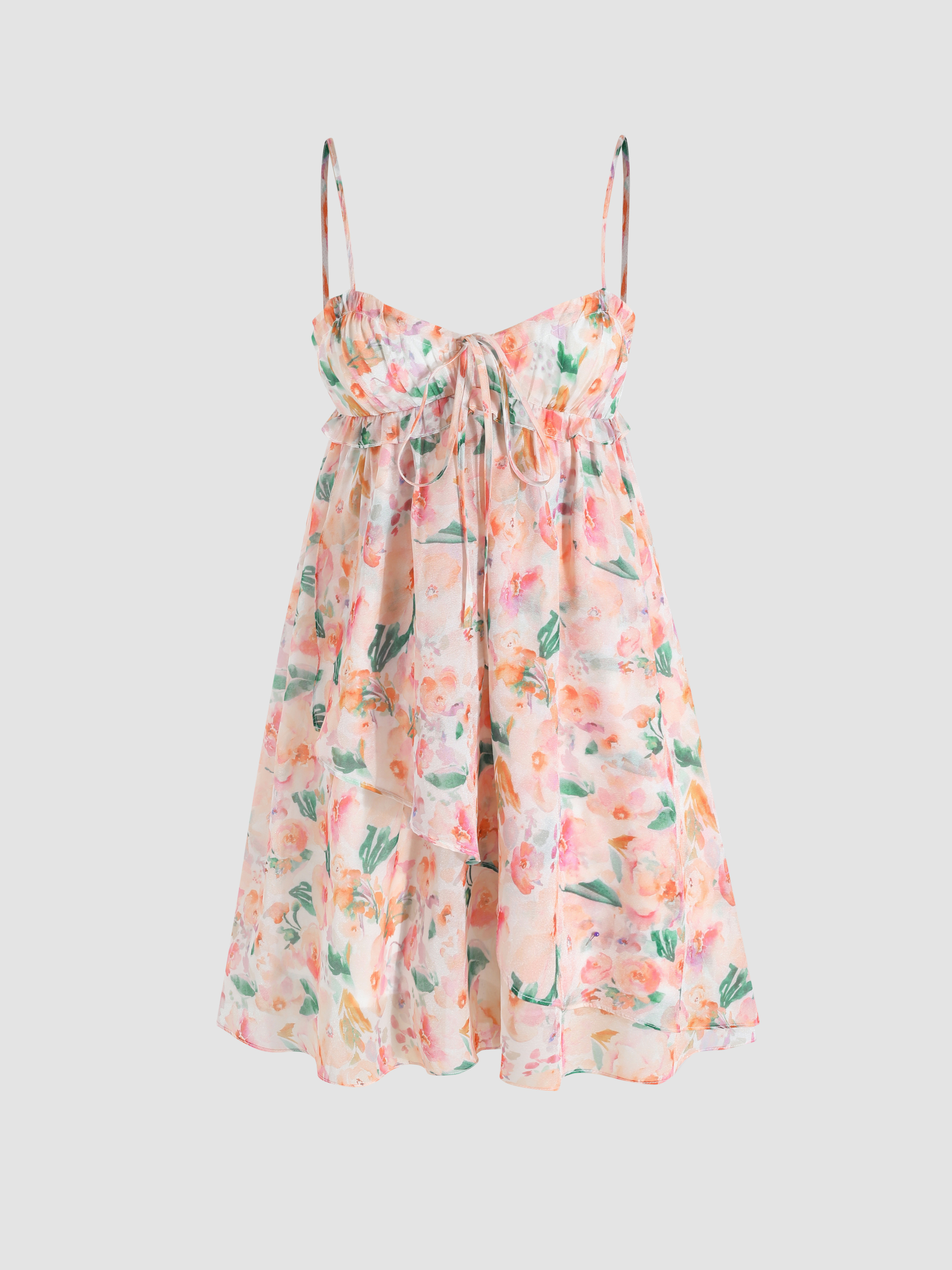 Youthful Bliss Floral Babydoll Dress Cider