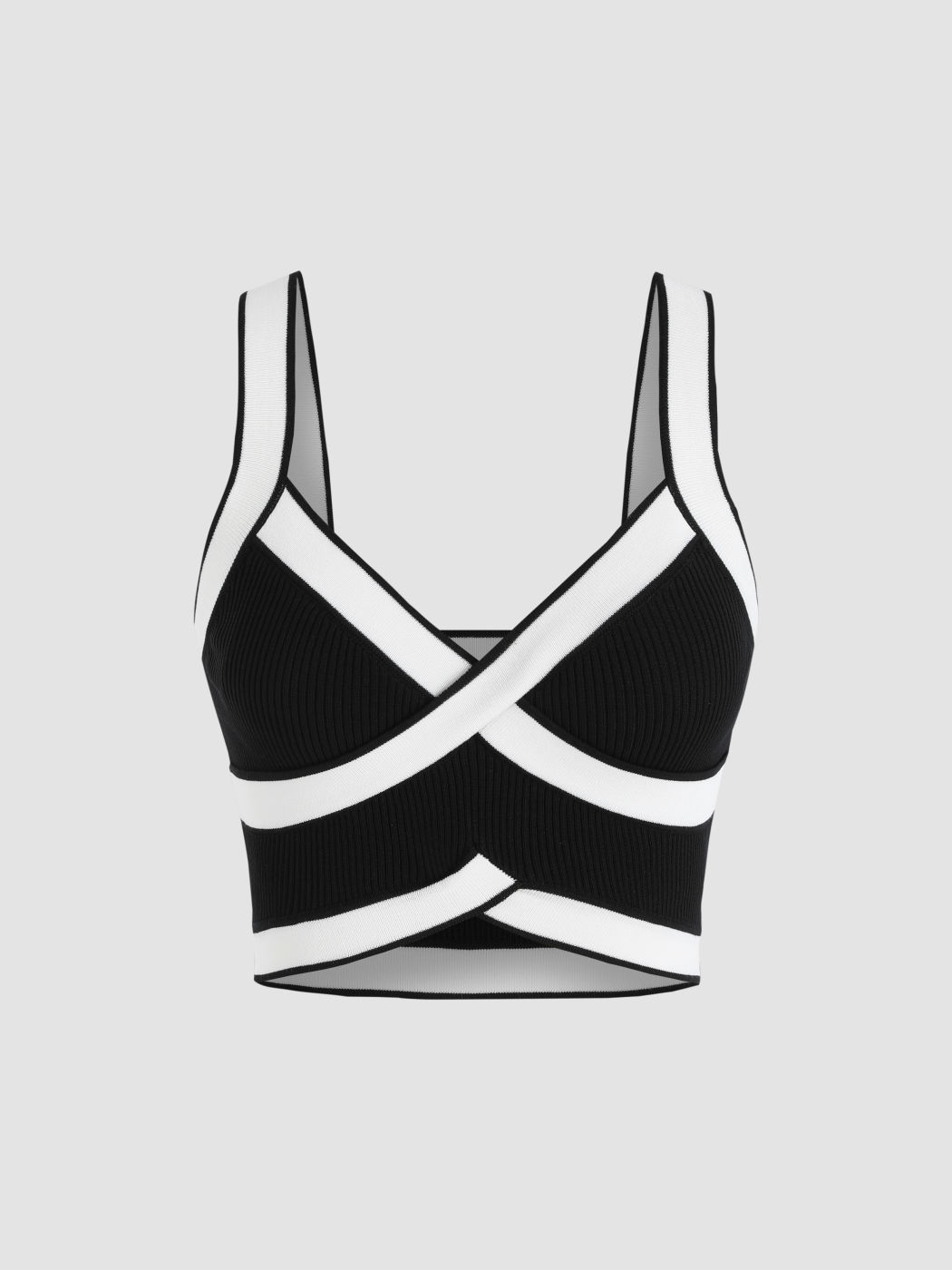 Rippen-Kreuz-Crop-Tank-Top