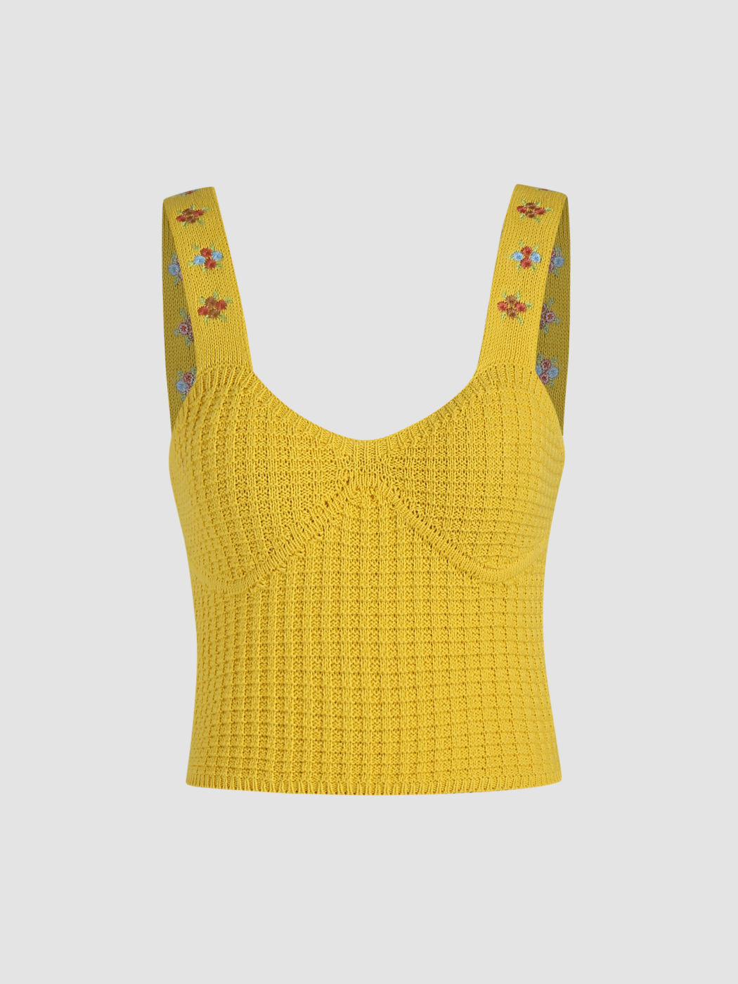 Stricken Sie Blumen-Tank-Top
